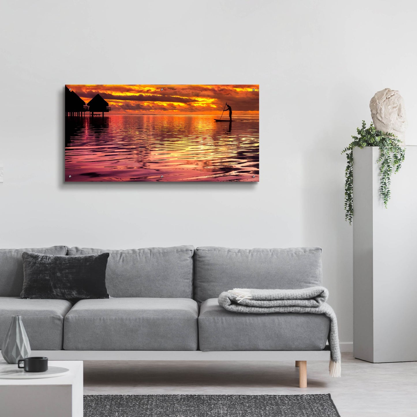 Epic Art 'Paddling Into The Sunset' by Jonathan Ross, Acrylic Glass Wall Art,48x24