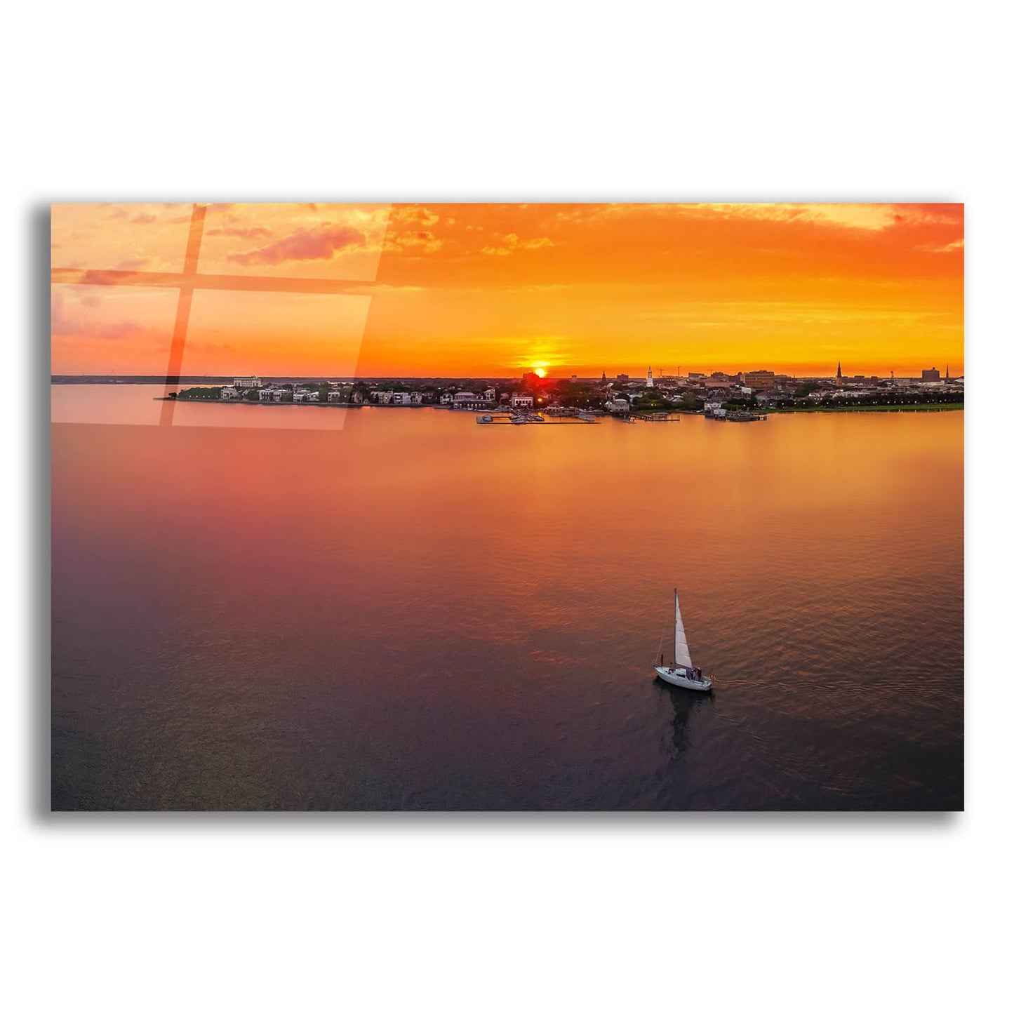 Epic Art 'Sailing In Charleston' by Jonathan Ross, Acrylic Glass Wall Art,16x12