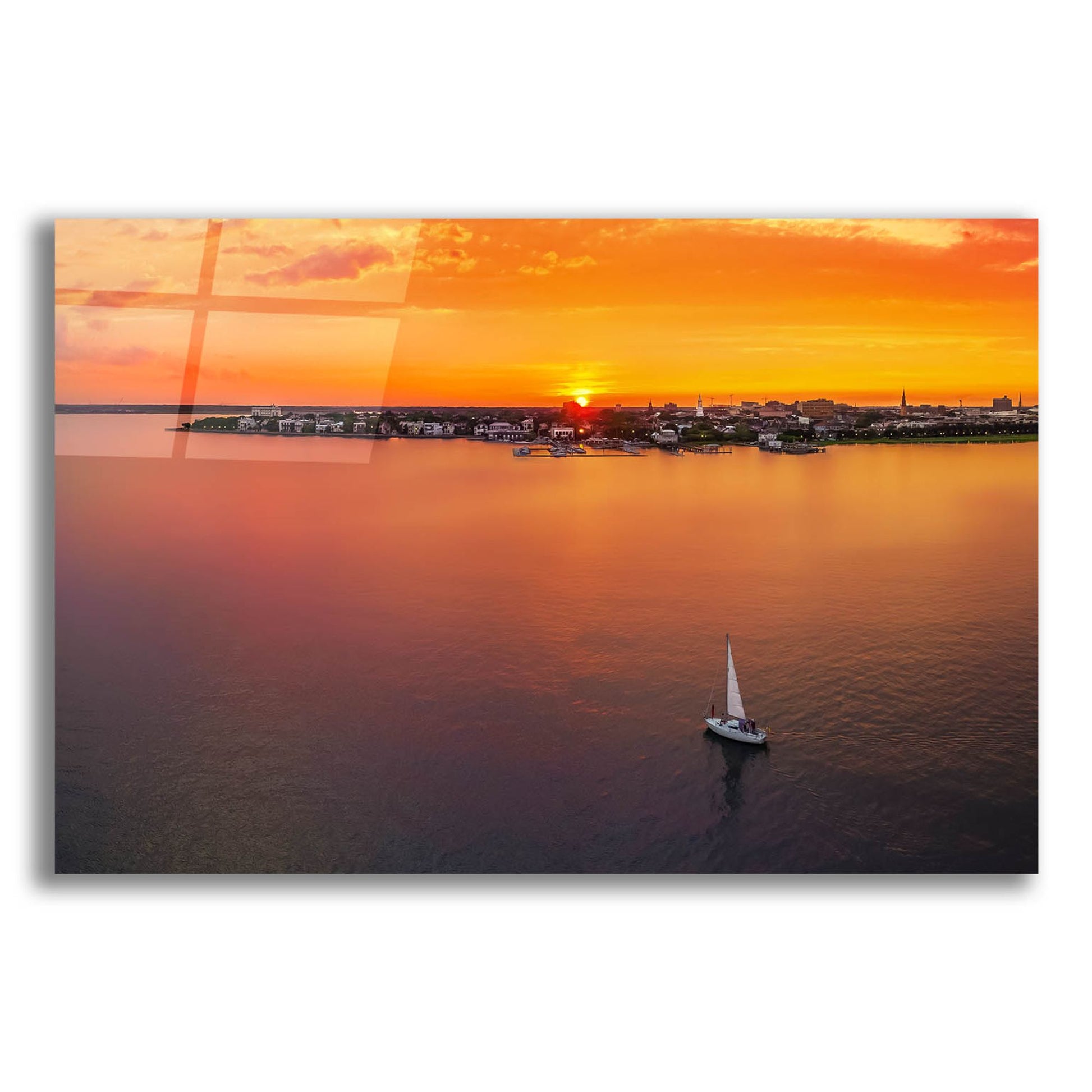 Epic Art 'Sailing In Charleston' by Jonathan Ross, Acrylic Glass Wall Art,24x16