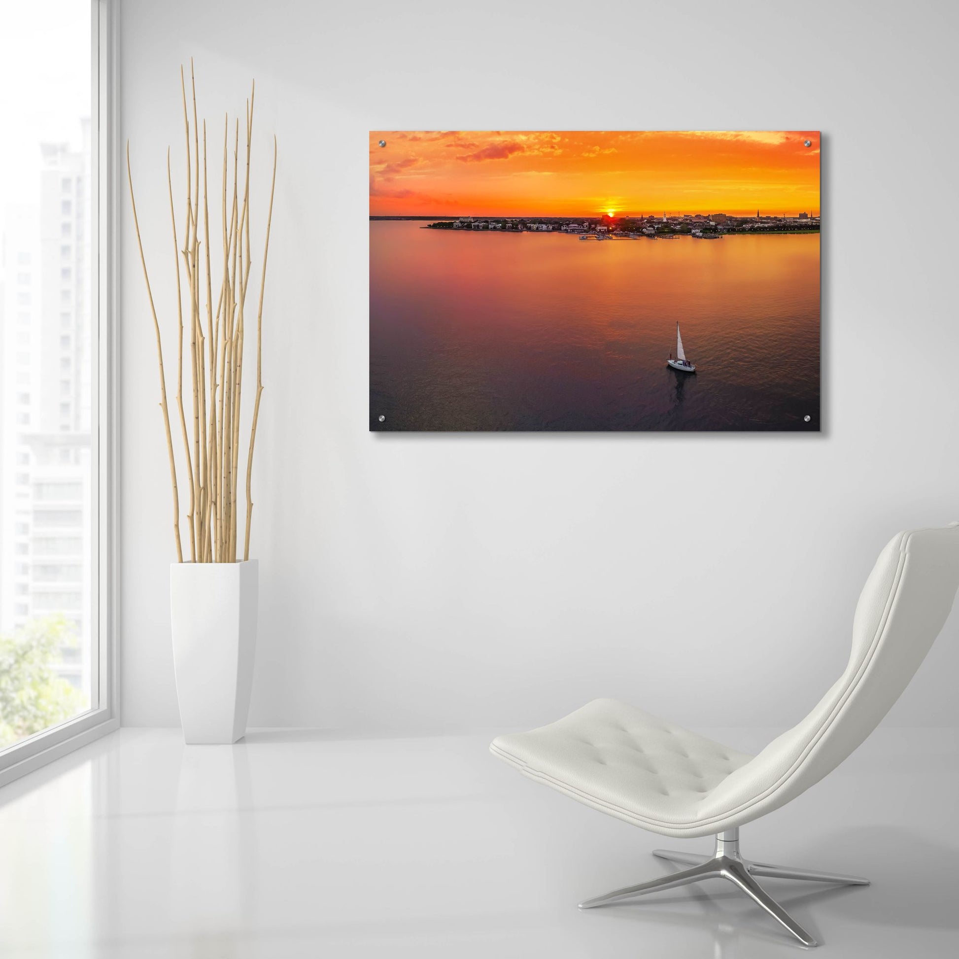 Epic Art 'Sailing In Charleston' by Jonathan Ross, Acrylic Glass Wall Art,36x24