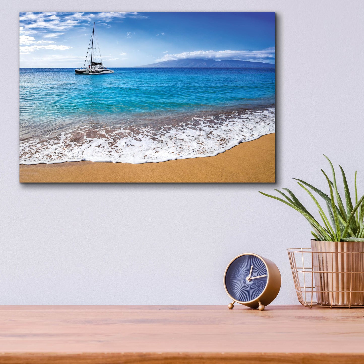 Epic Art 'Sailing Near Maui' by Jonathan Ross, Acrylic Glass Wall Art,16x12