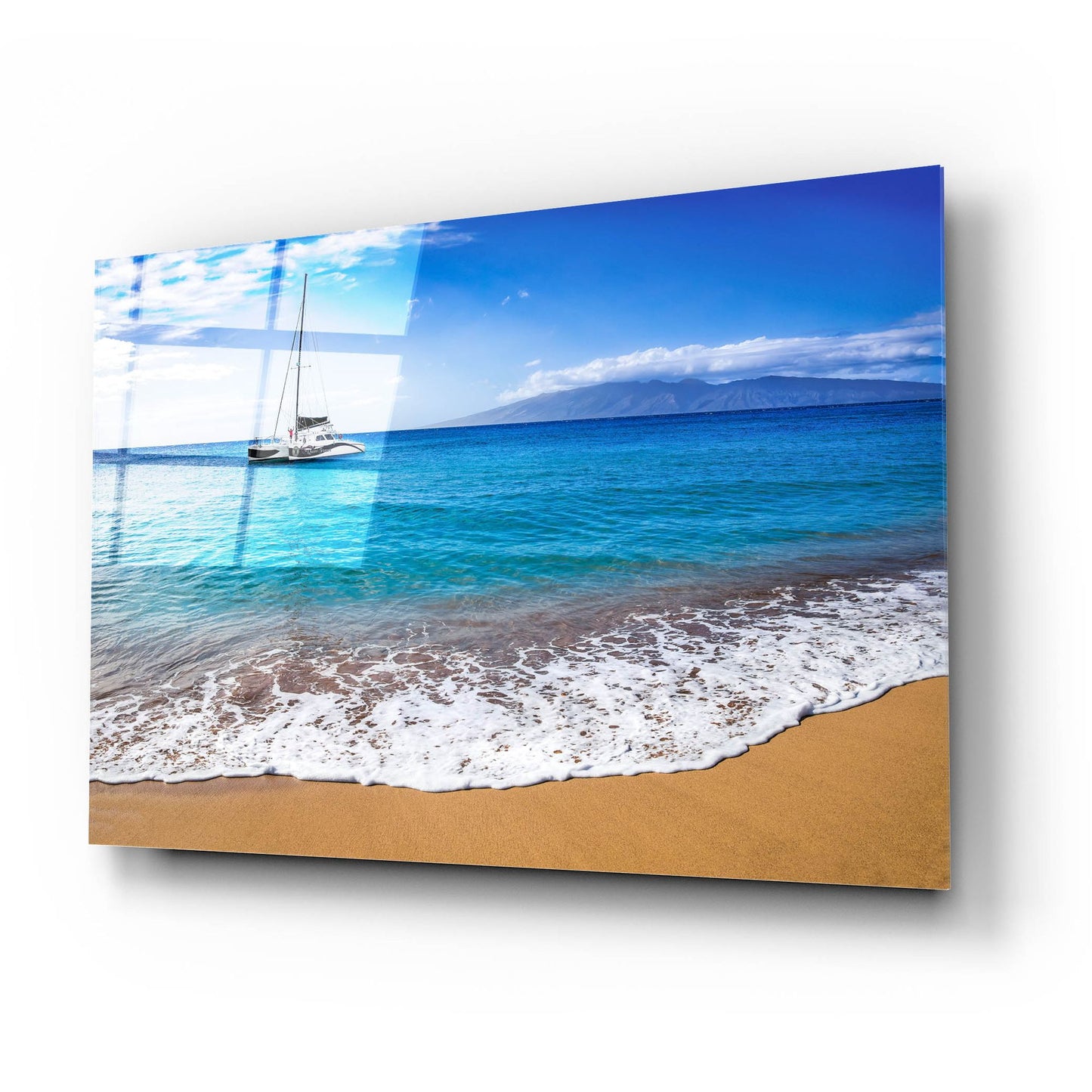 Epic Art 'Sailing Near Maui' by Jonathan Ross, Acrylic Glass Wall Art,24x16