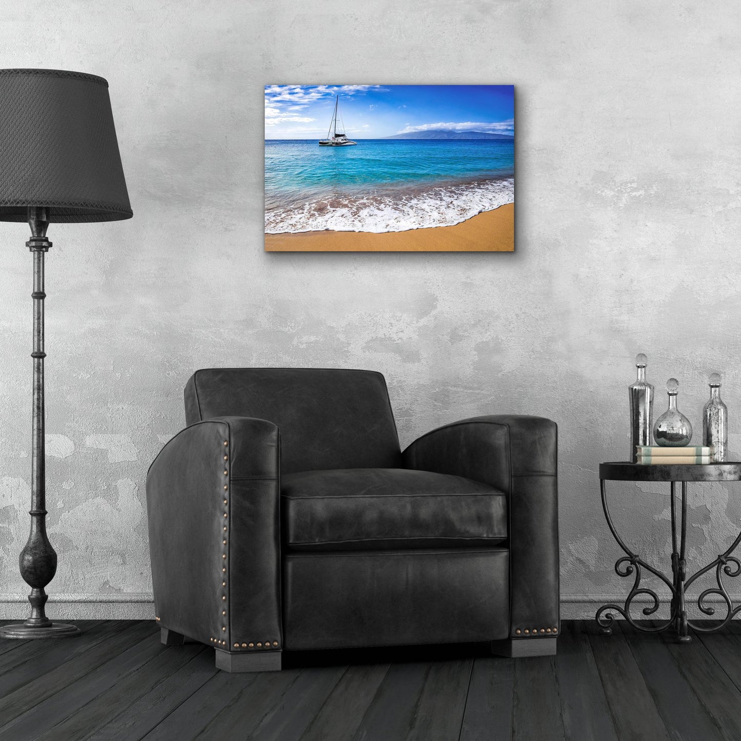 Epic Art 'Sailing Near Maui' by Jonathan Ross, Acrylic Glass Wall Art,24x16
