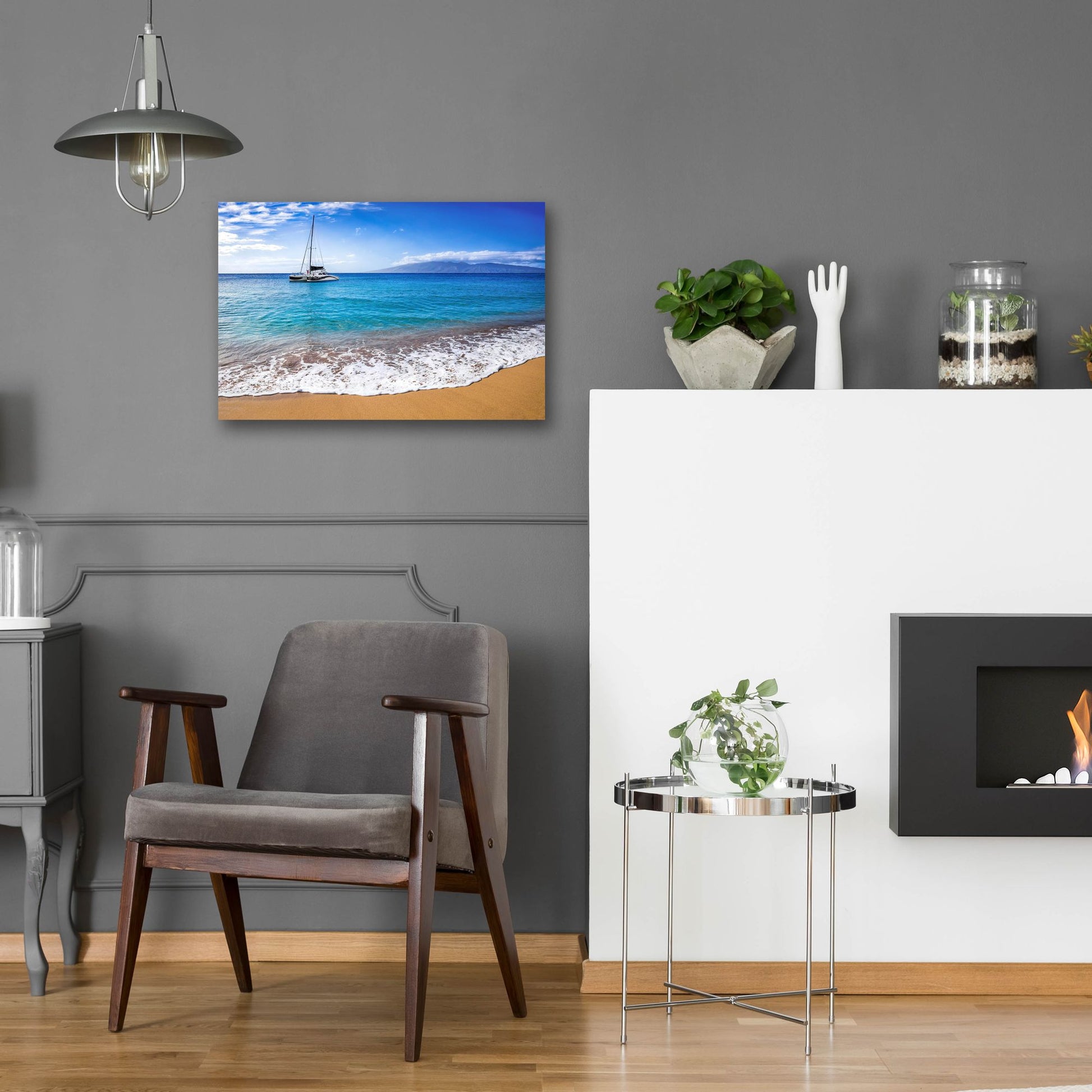 Epic Art 'Sailing Near Maui' by Jonathan Ross, Acrylic Glass Wall Art,24x16