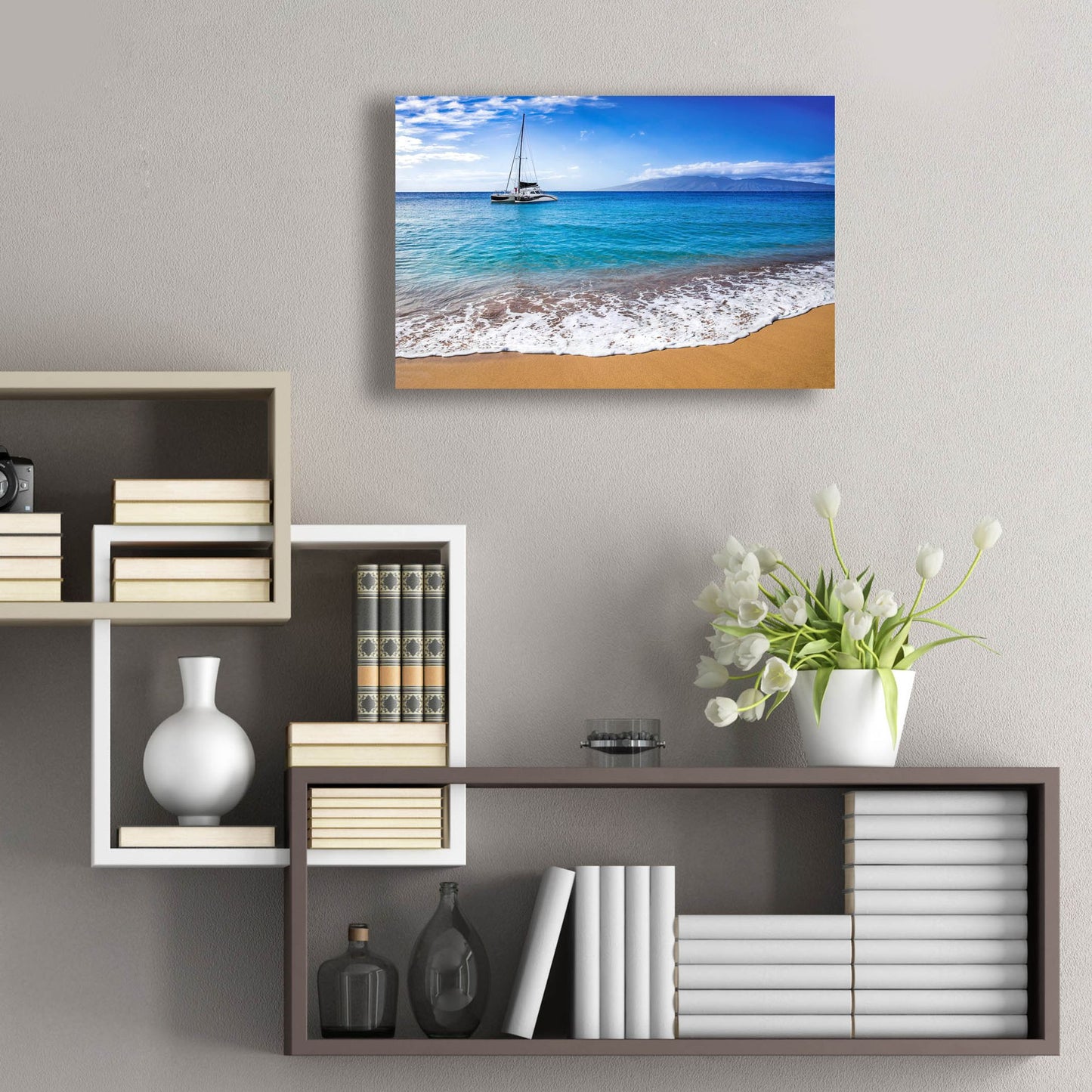 Epic Art 'Sailing Near Maui' by Jonathan Ross, Acrylic Glass Wall Art,24x16