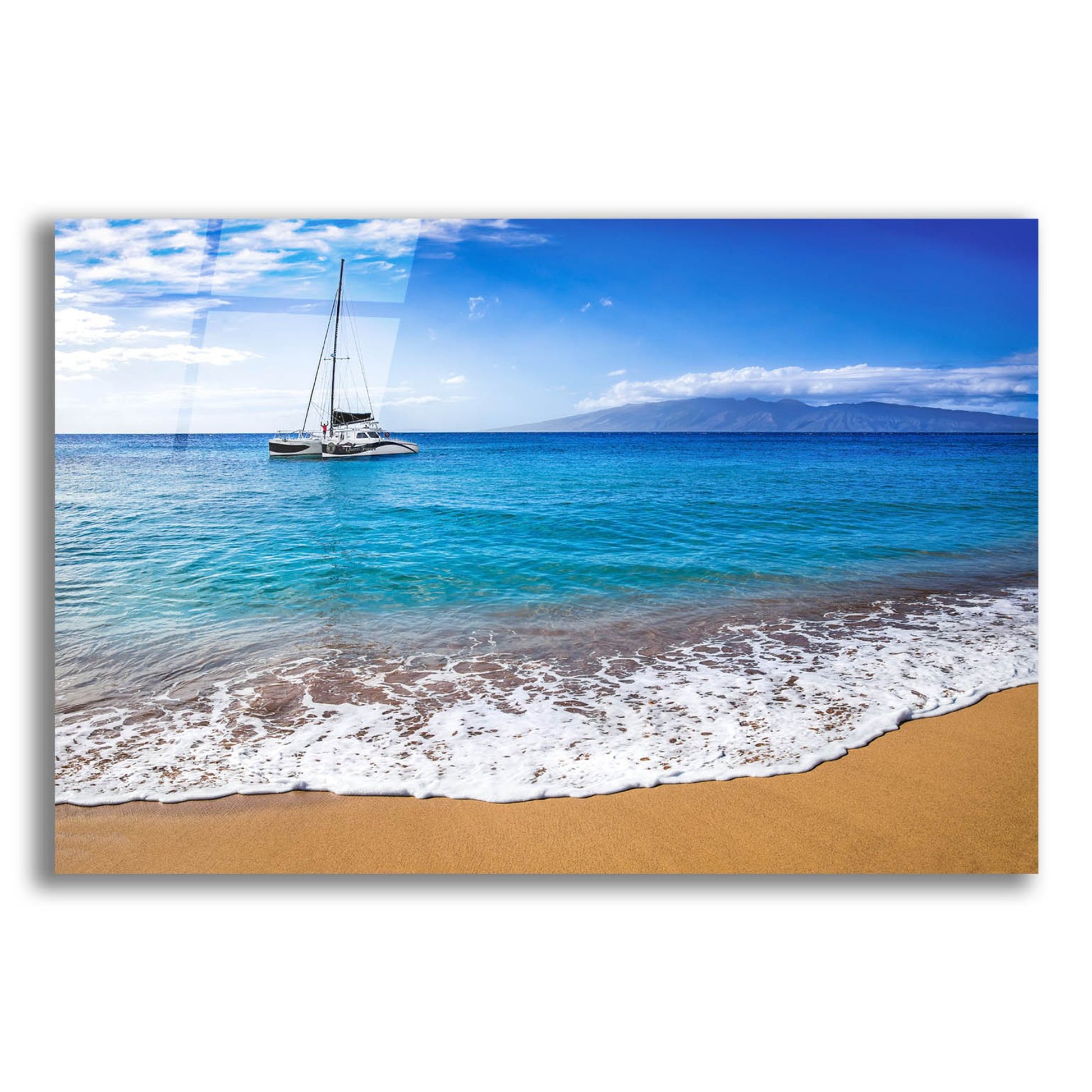 Epic Art 'Sailing Near Maui' by Jonathan Ross, Acrylic Glass Wall Art,24x16