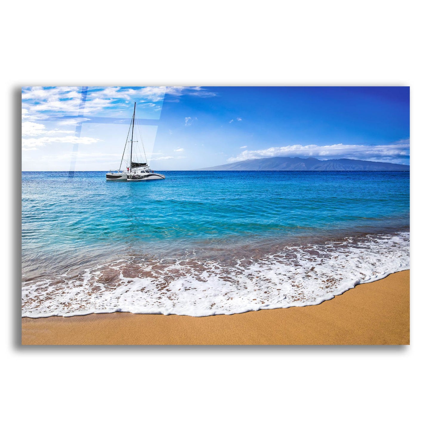 Epic Art 'Sailing Near Maui' by Jonathan Ross, Acrylic Glass Wall Art,24x16