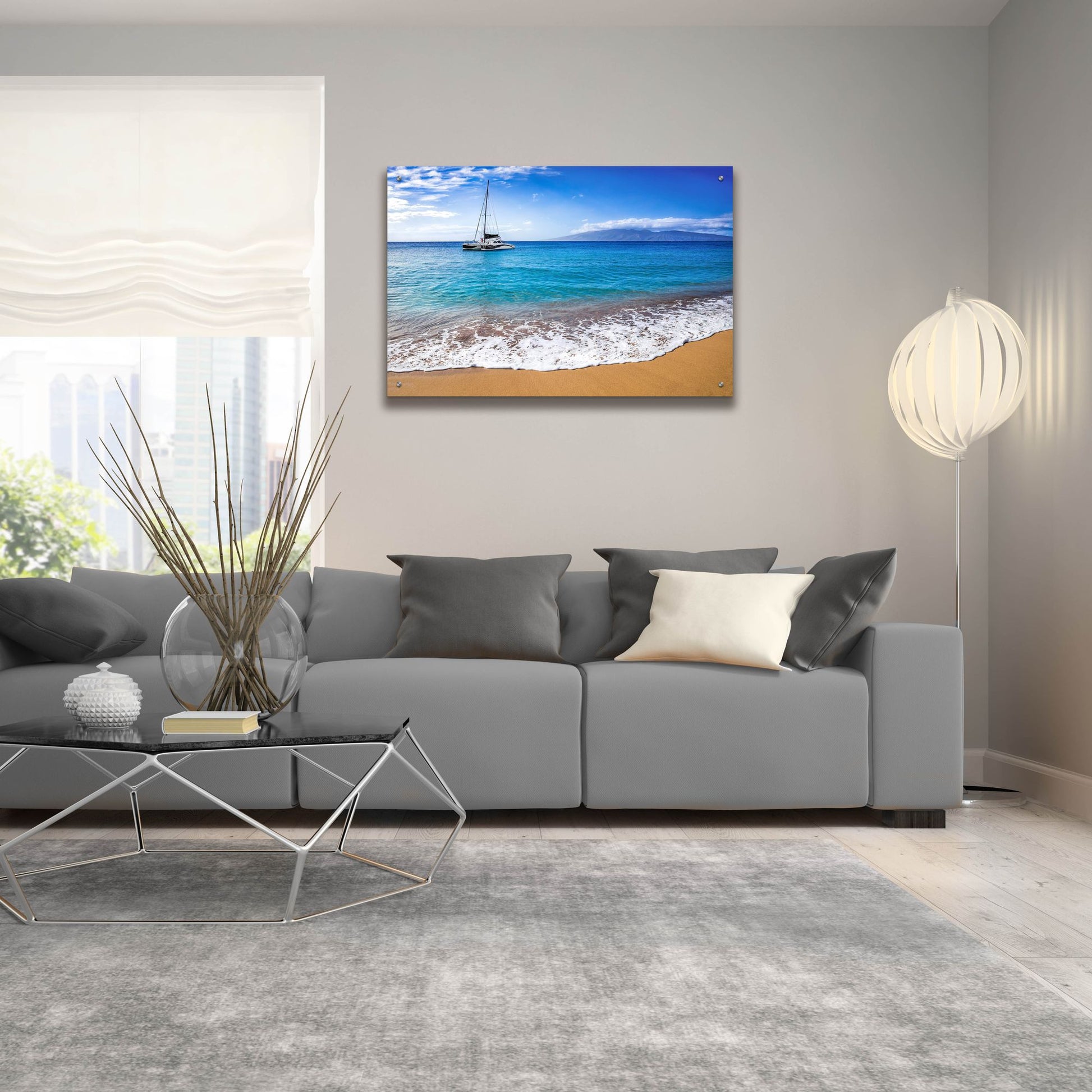 Epic Art 'Sailing Near Maui' by Jonathan Ross, Acrylic Glass Wall Art,36x24