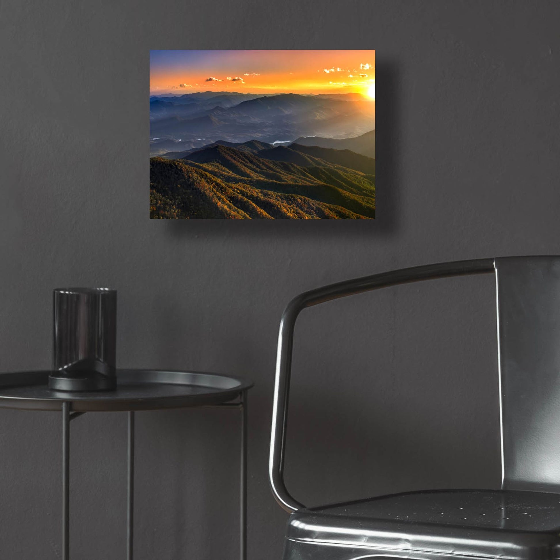 Epic Art 'Smoky Mountains Sunset' by Jonathan Ross, Acrylic Glass Wall Art,16x12