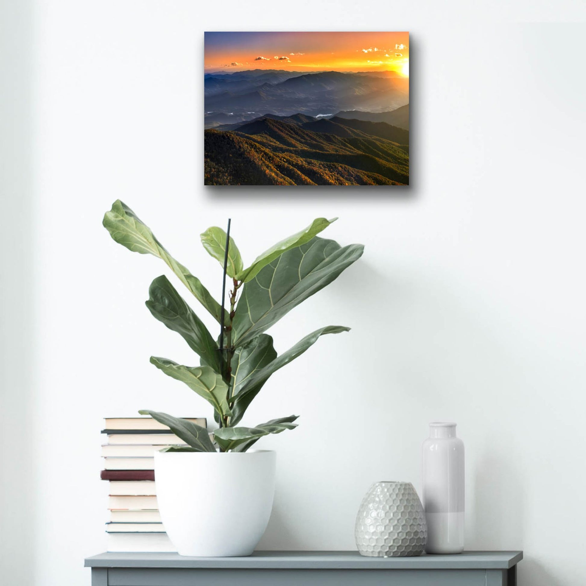 Epic Art 'Smoky Mountains Sunset' by Jonathan Ross, Acrylic Glass Wall Art,16x12