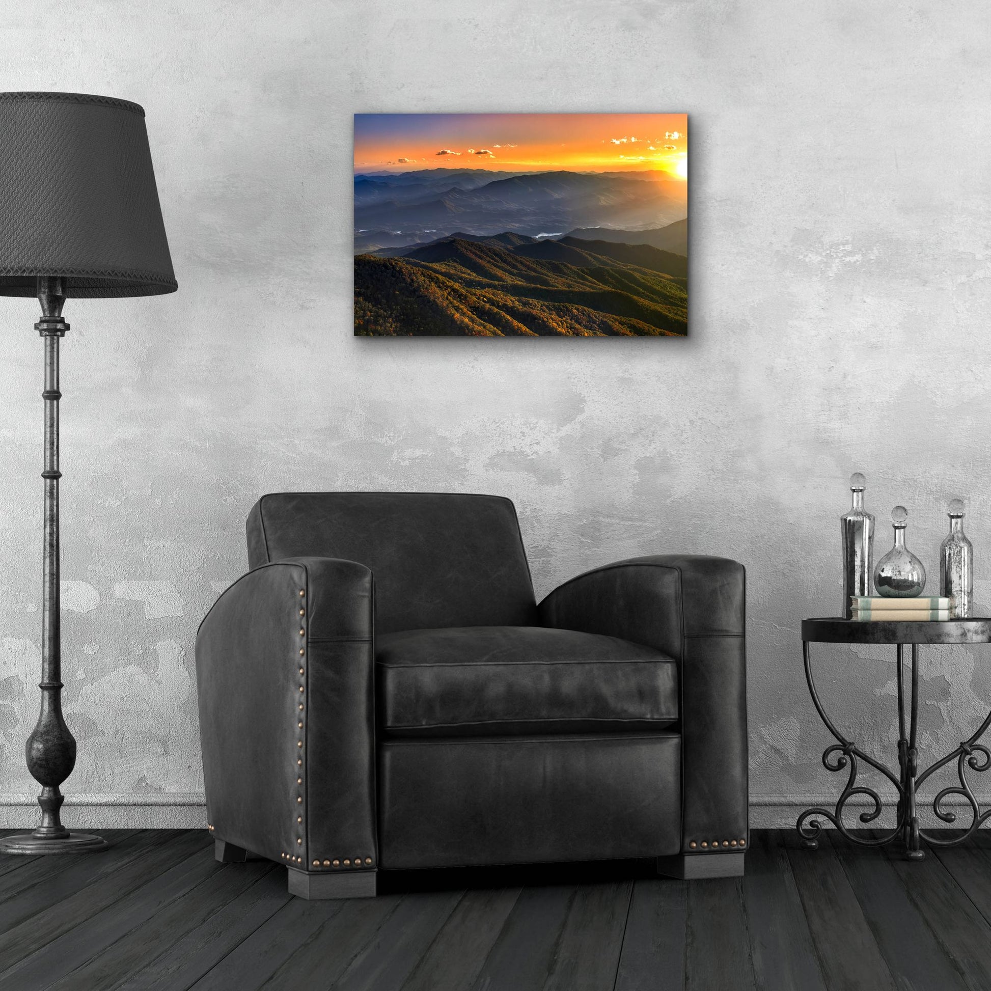 Epic Art 'Smoky Mountains Sunset' by Jonathan Ross, Acrylic Glass Wall Art,24x16