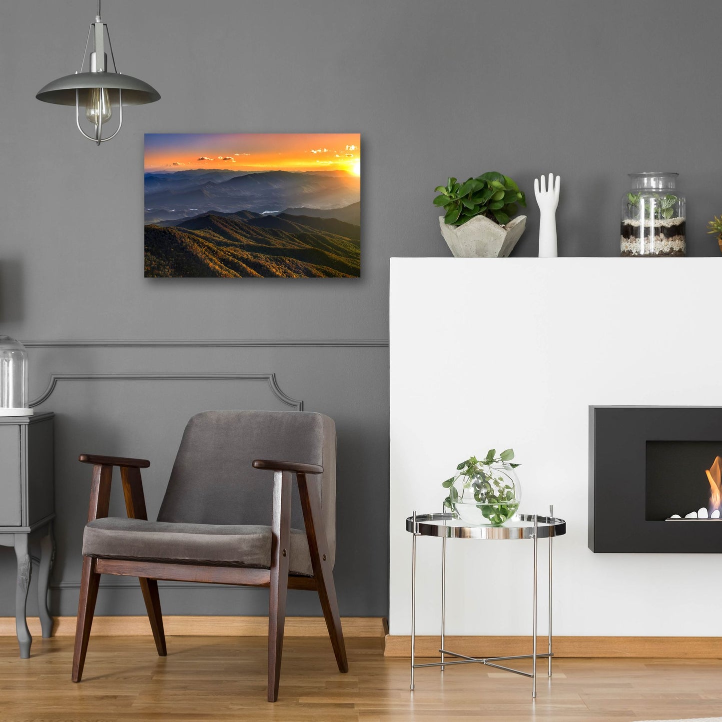 Epic Art 'Smoky Mountains Sunset' by Jonathan Ross, Acrylic Glass Wall Art,24x16