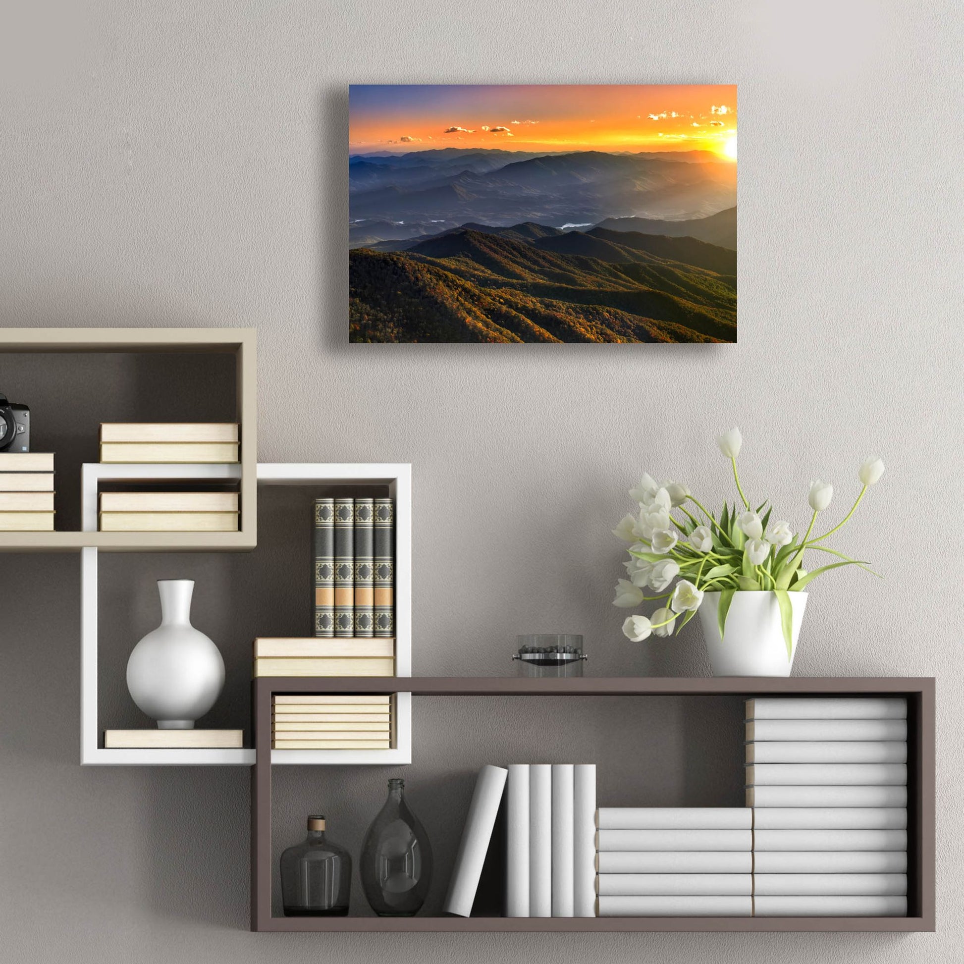 Epic Art 'Smoky Mountains Sunset' by Jonathan Ross, Acrylic Glass Wall Art,24x16