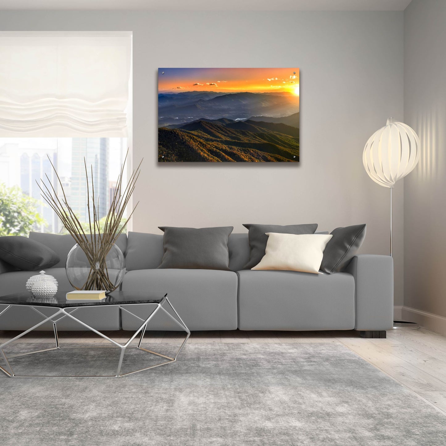 Epic Art 'Smoky Mountains Sunset' by Jonathan Ross, Acrylic Glass Wall Art,36x24