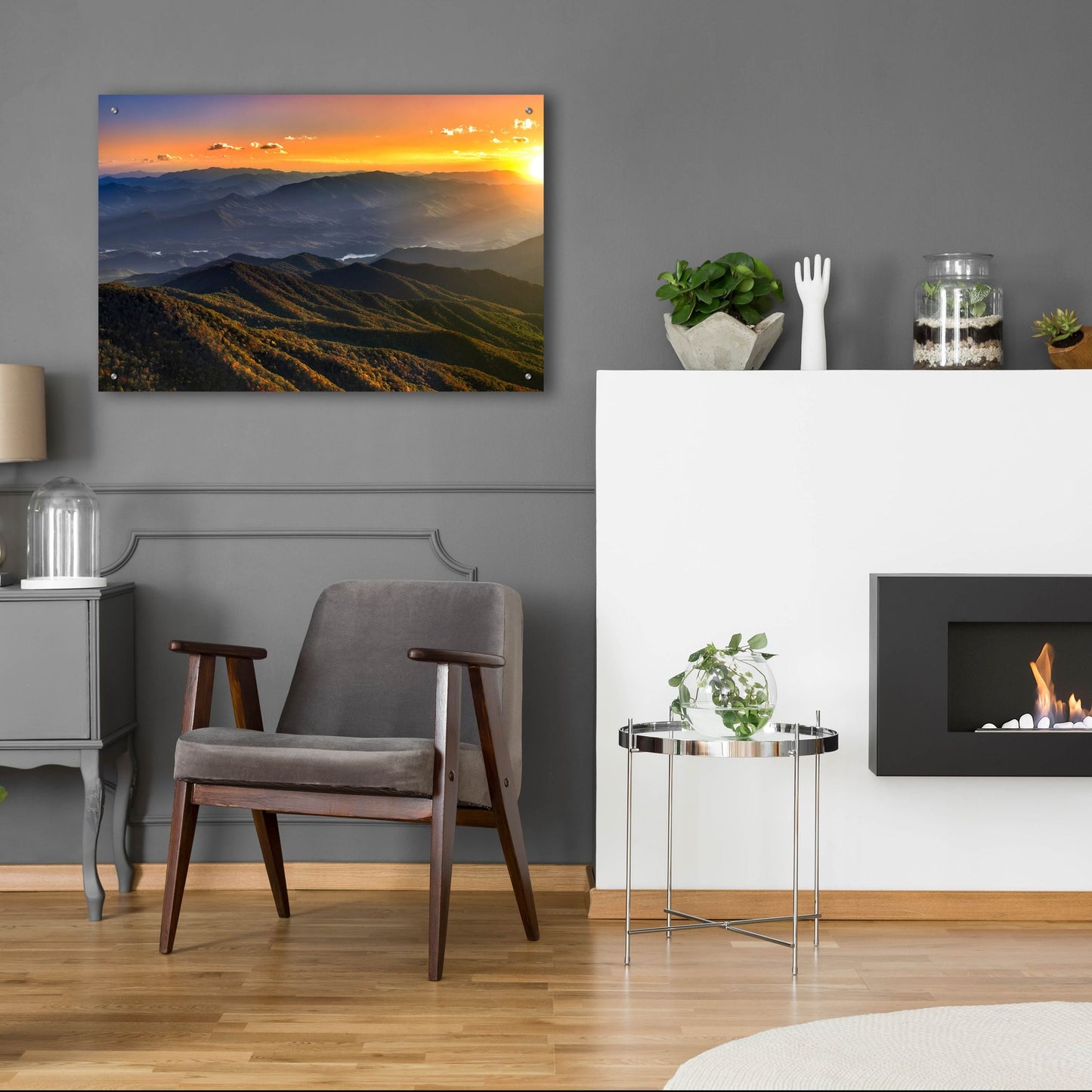 Epic Art 'Smoky Mountains Sunset' by Jonathan Ross, Acrylic Glass Wall Art,36x24