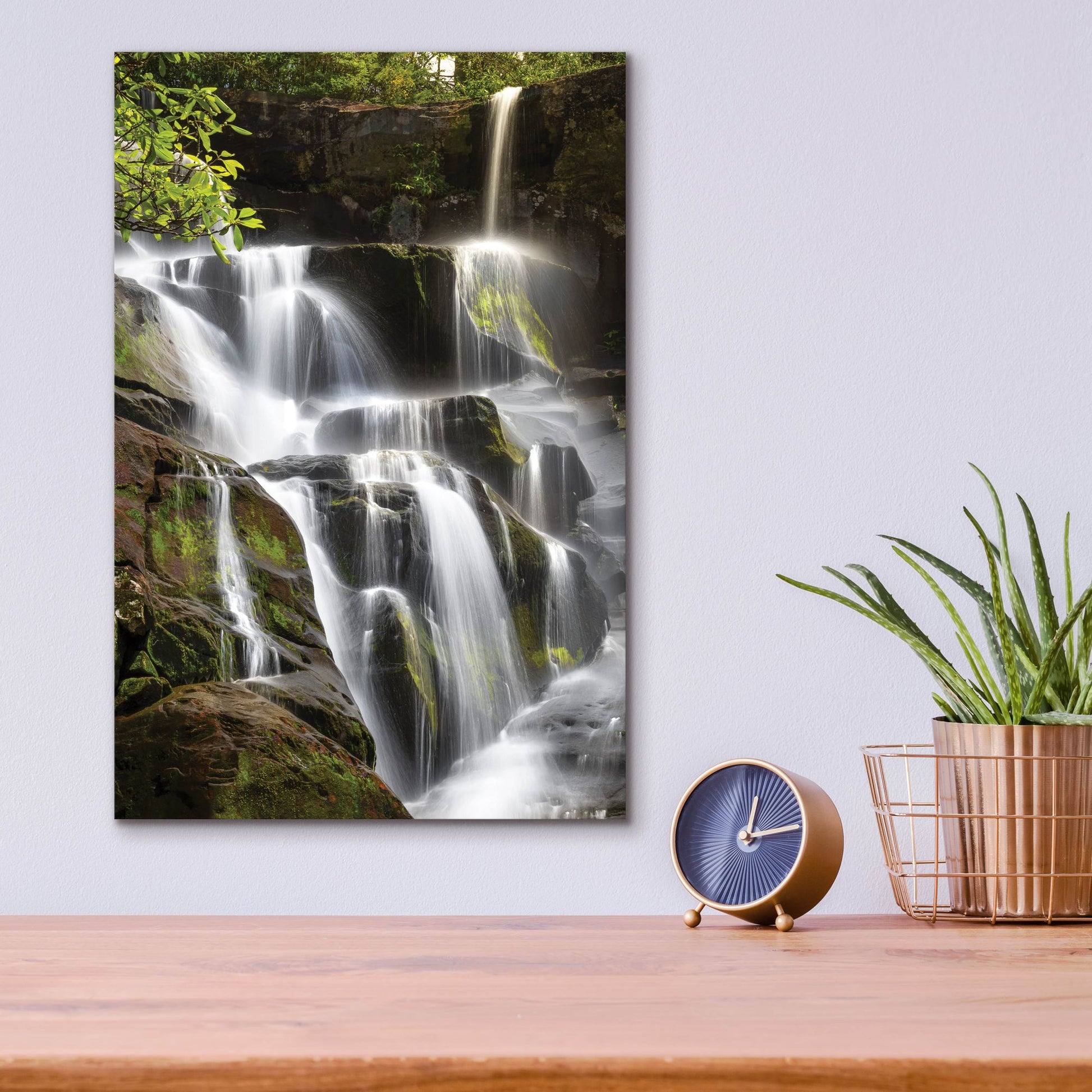 Epic Art 'Smoky Mountains Waterfall' by Jonathan Ross, Acrylic Glass Wall Art,12x16