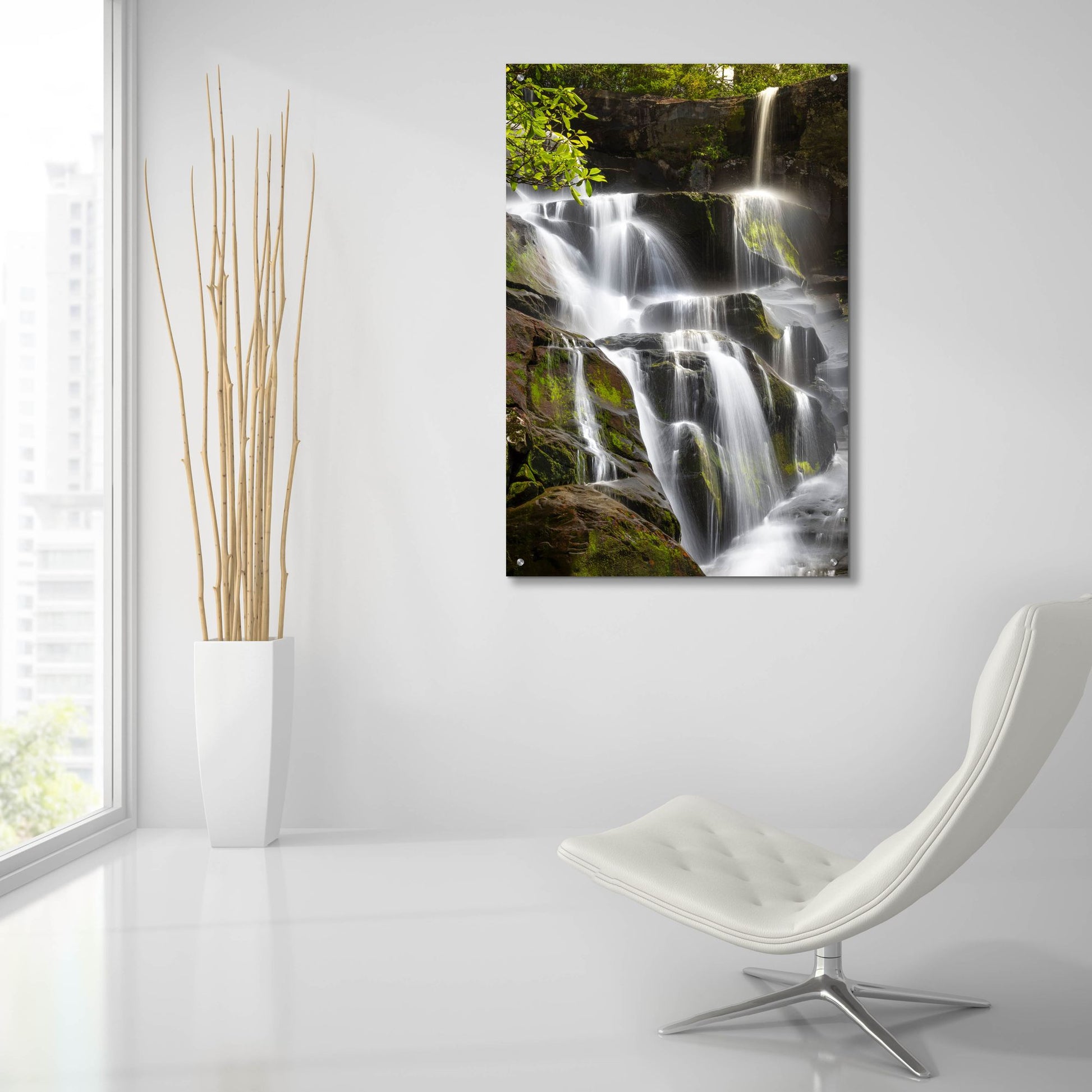 Epic Art 'Smoky Mountains Waterfall' by Jonathan Ross, Acrylic Glass Wall Art,24x36