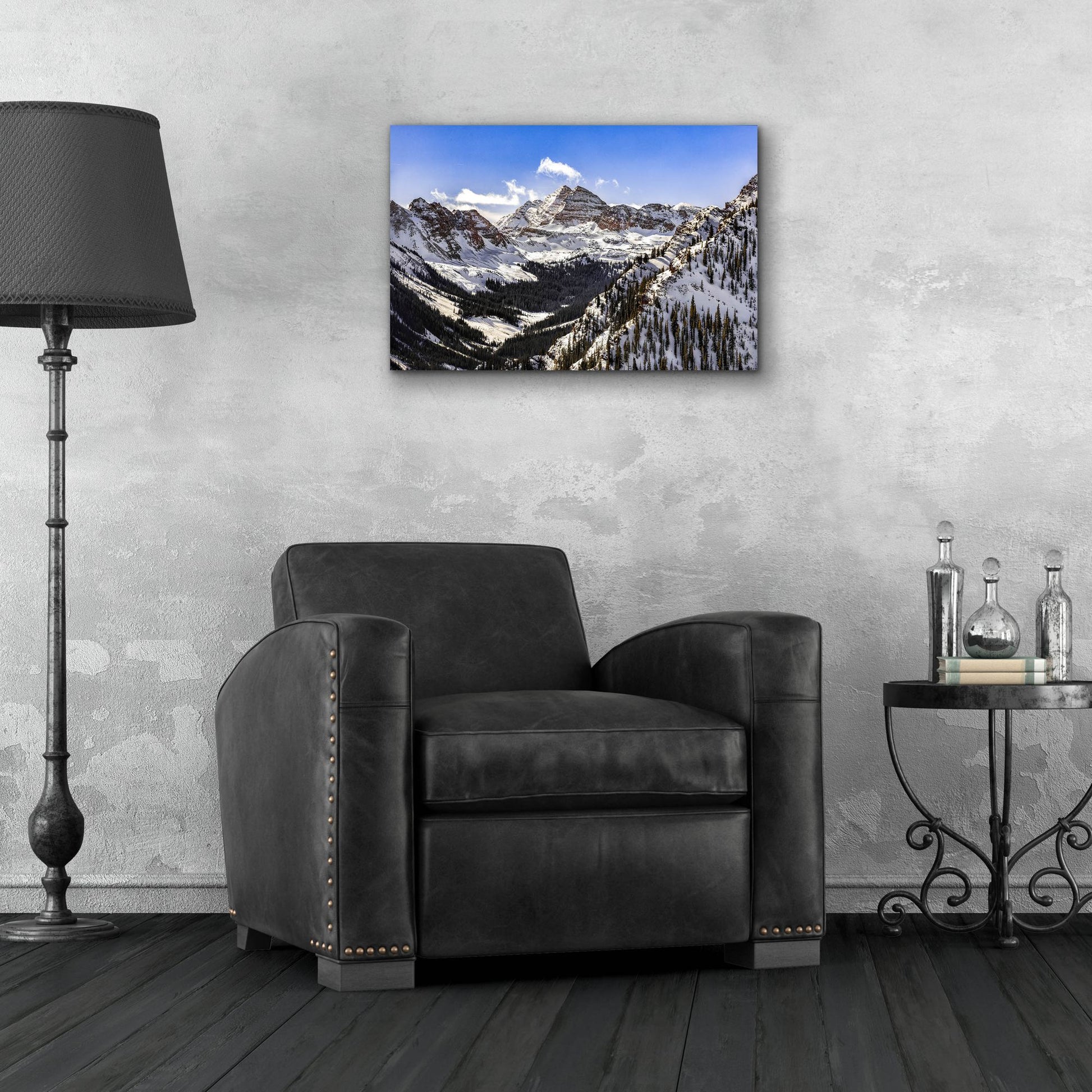 Epic Art 'Snow Covered Maroon Bells' by Jonathan Ross, Acrylic Glass Wall Art,24x16