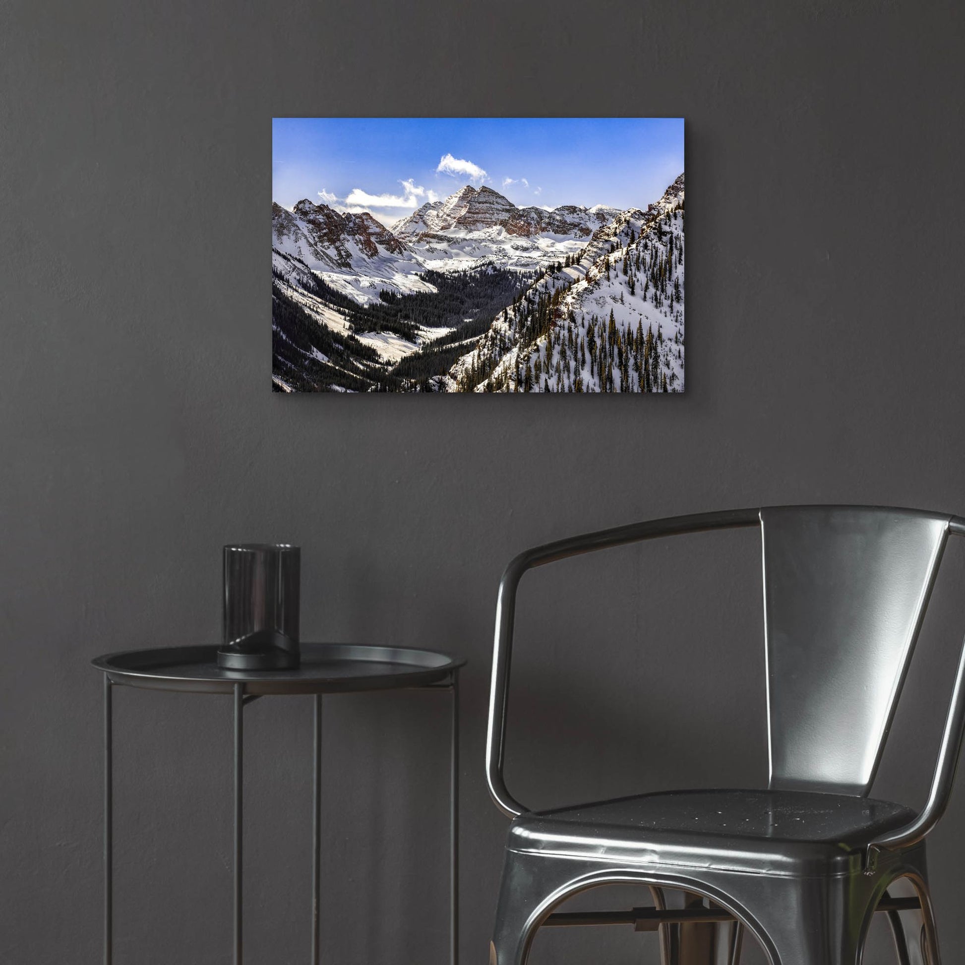 Epic Art 'Snow Covered Maroon Bells' by Jonathan Ross, Acrylic Glass Wall Art,24x16