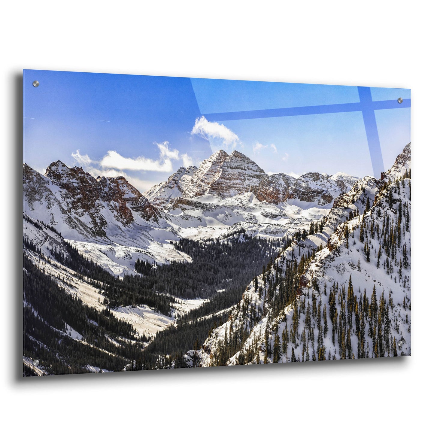 Epic Art 'Snow Covered Maroon Bells' by Jonathan Ross, Acrylic Glass Wall Art,36x24