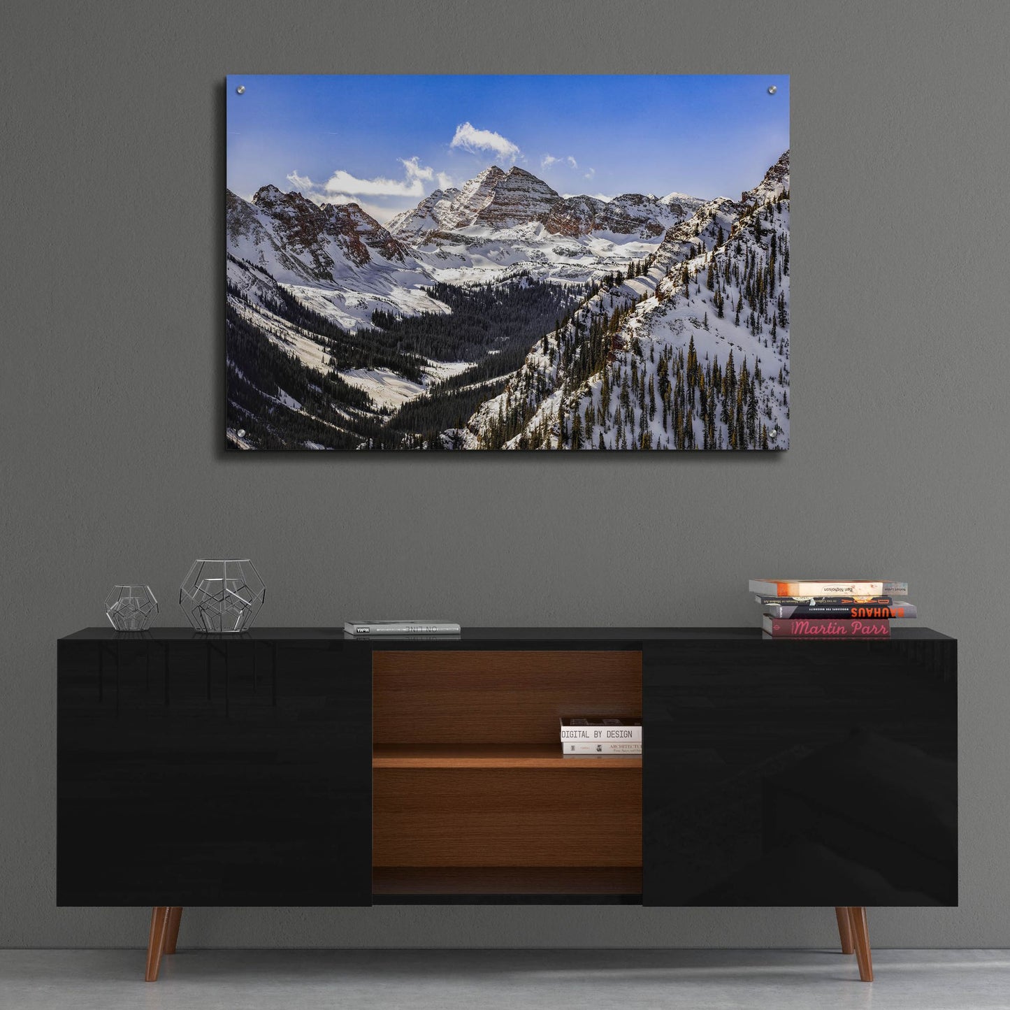 Epic Art 'Snow Covered Maroon Bells' by Jonathan Ross, Acrylic Glass Wall Art,36x24