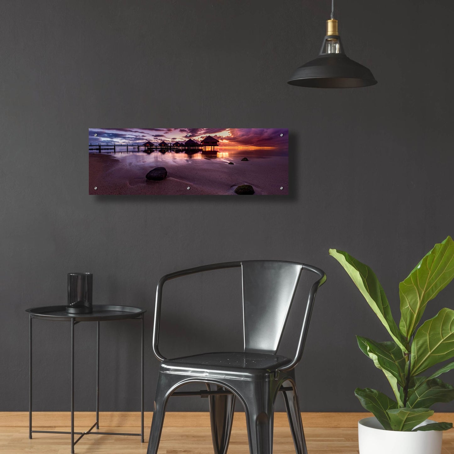 Epic Art 'Sundown In The South Pacific' by Jonathan Ross, Acrylic Glass Wall Art,36x12