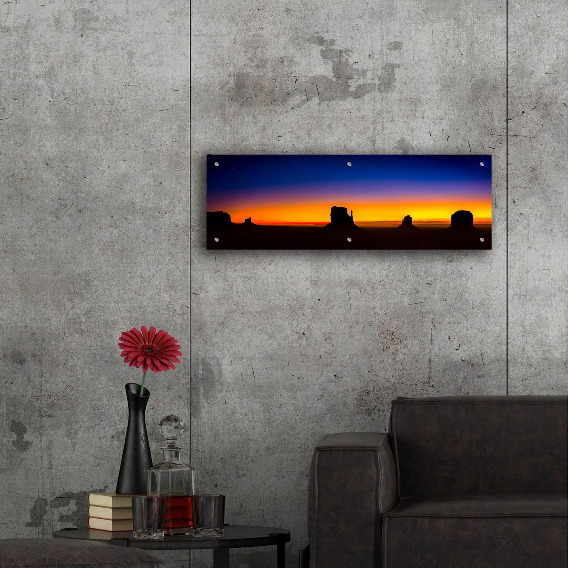 Epic Art 'Sunrise In The Valley' by Jonathan Ross, Acrylic Glass Wall Art,36x12