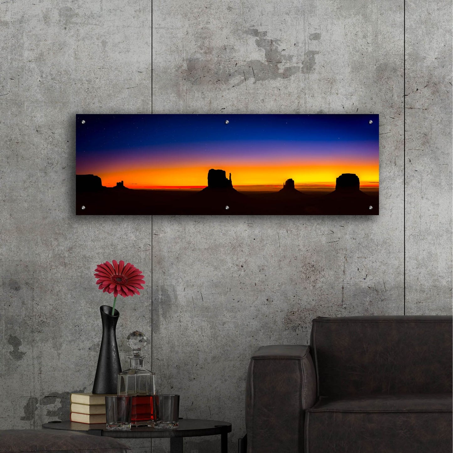 Epic Art 'Sunrise In The Valley' by Jonathan Ross, Acrylic Glass Wall Art,48x16