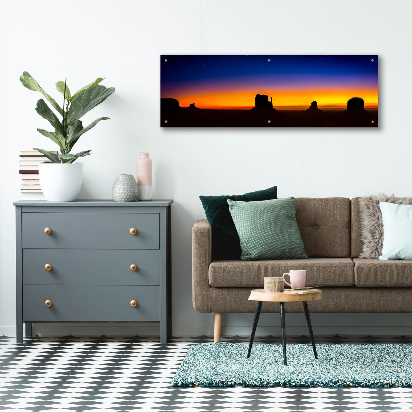 Epic Art 'Sunrise In The Valley' by Jonathan Ross, Acrylic Glass Wall Art,48x16