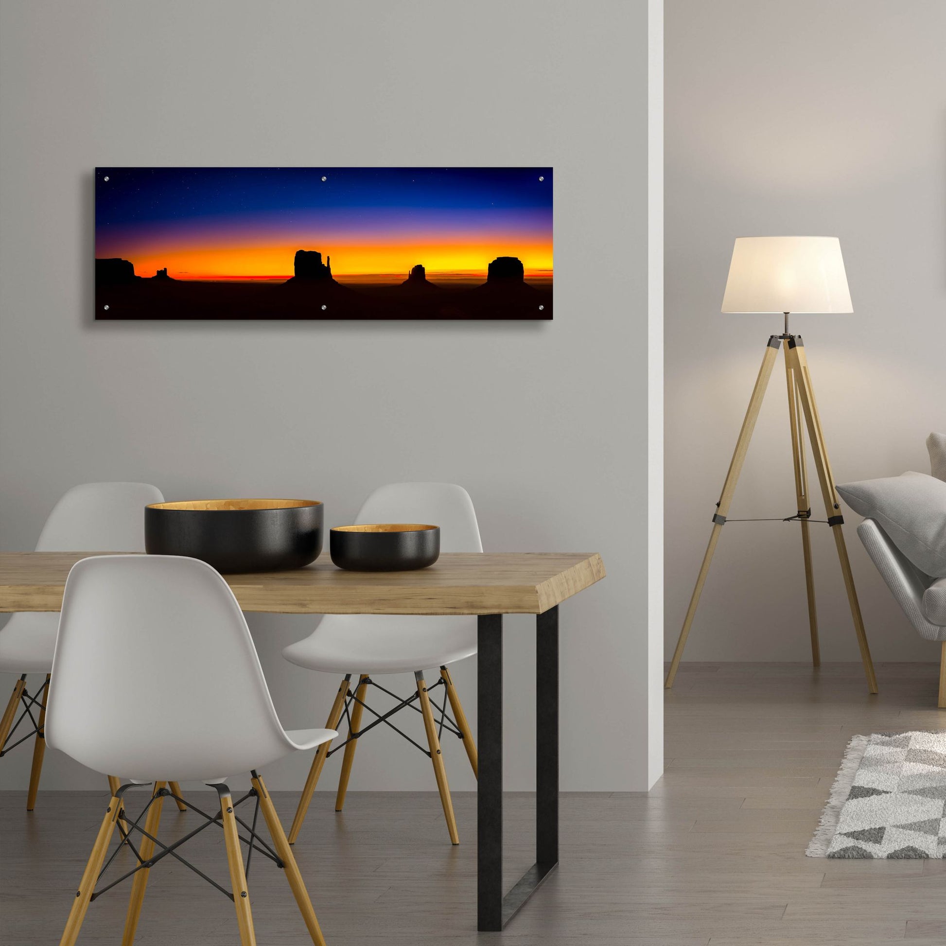 Epic Art 'Sunrise In The Valley' by Jonathan Ross, Acrylic Glass Wall Art,48x16