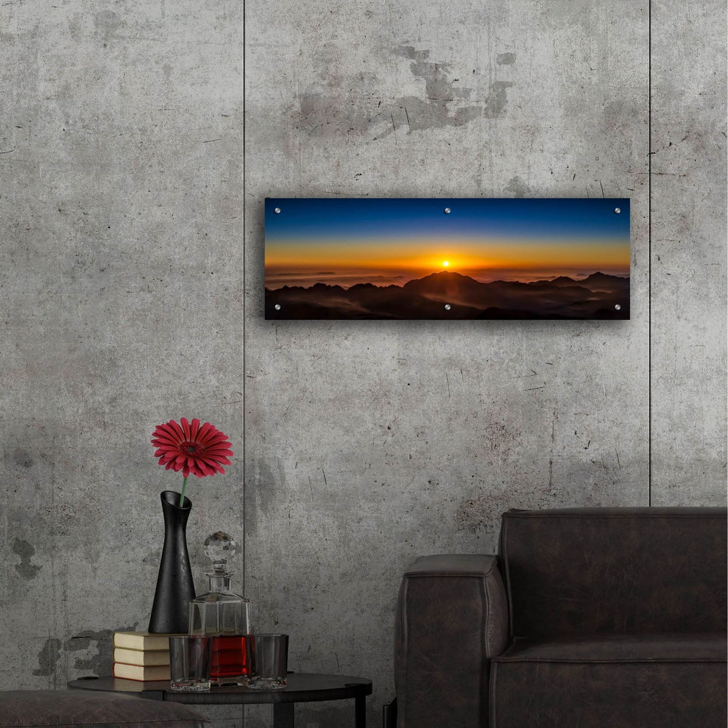 Epic Art 'Sunrise Over Sinai' by Jonathan Ross, Acrylic Glass Wall Art,36x12