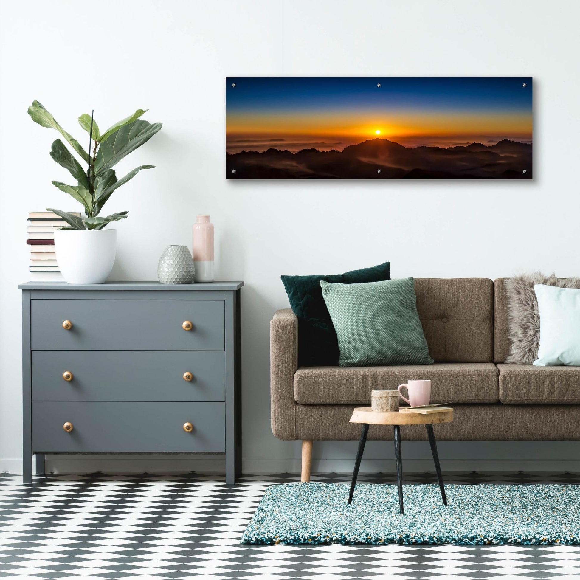 Epic Art 'Sunrise Over Sinai' by Jonathan Ross, Acrylic Glass Wall Art,48x16