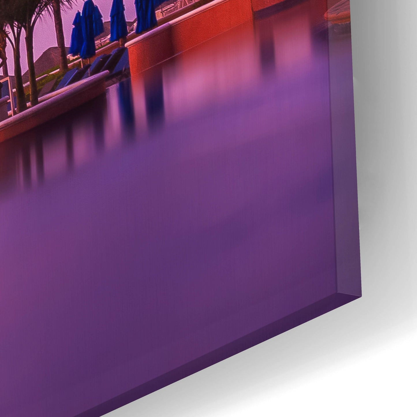 Epic Art 'Sunset By The Pool' by Jonathan Ross, Acrylic Glass Wall Art,24x12