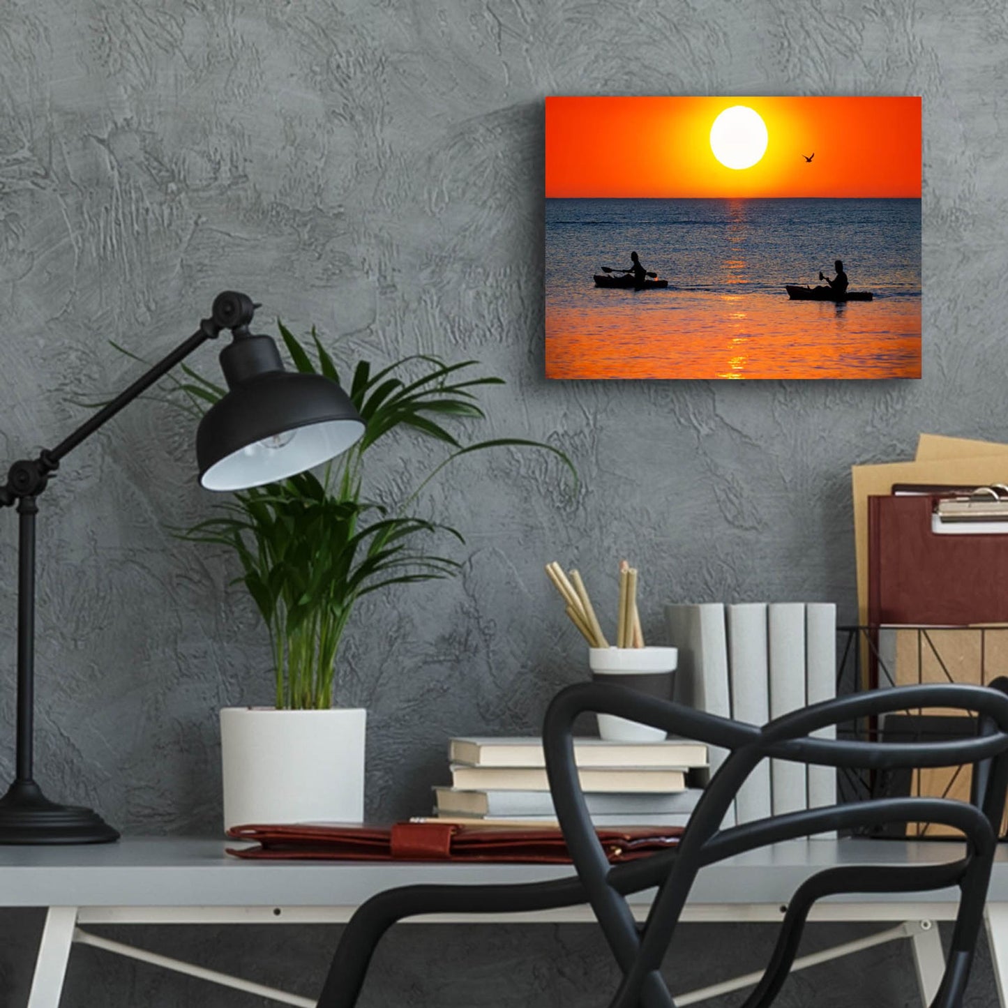 Epic Art 'Sunset Excursion' by Jonathan Ross, Acrylic Glass Wall Art,16x12