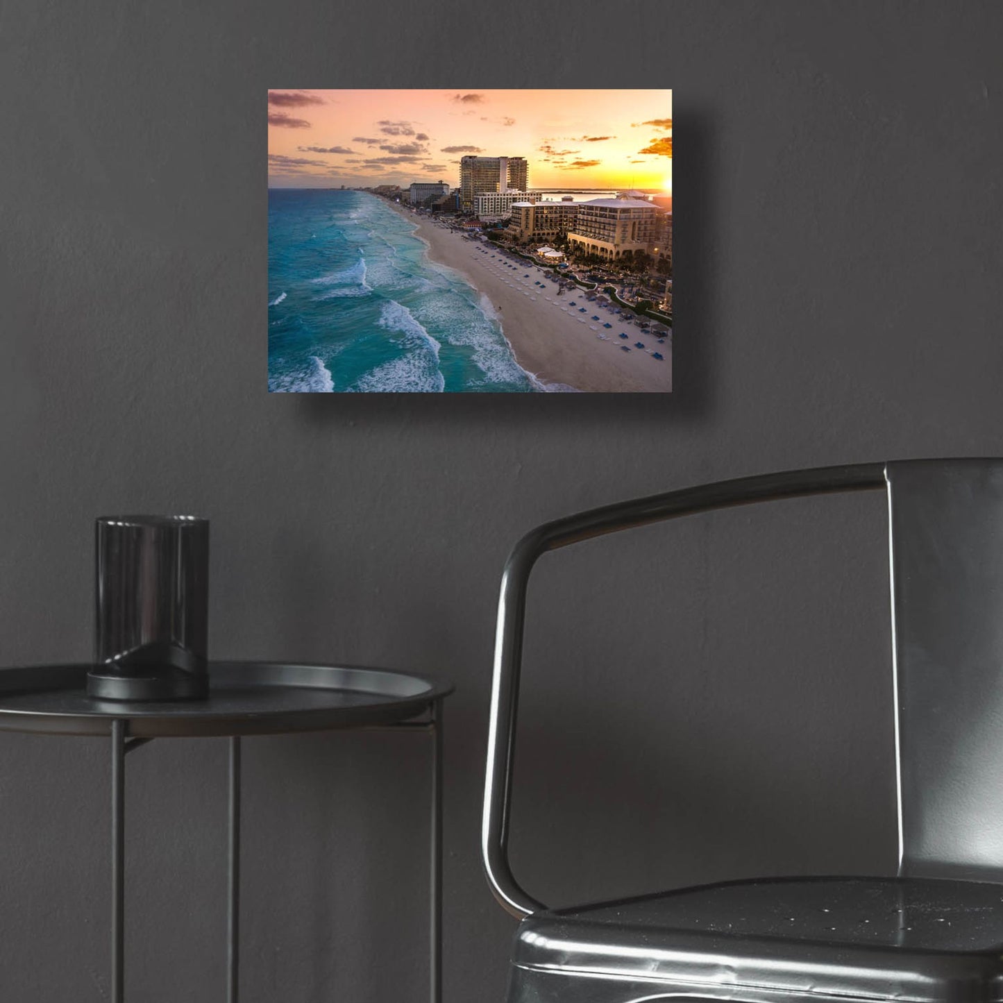 Epic Art 'Sunset On Cancun' by Jonathan Ross, Acrylic Glass Wall Art,16x12