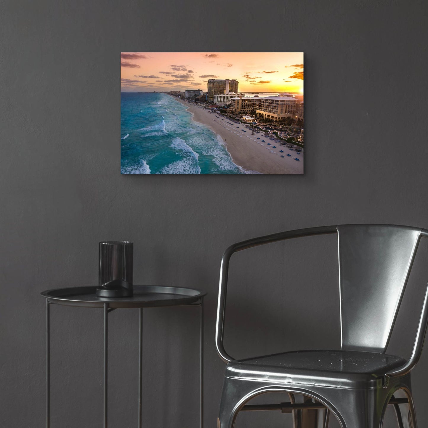 Epic Art 'Sunset On Cancun' by Jonathan Ross, Acrylic Glass Wall Art,24x16