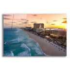 Epic Art 'Sunset On Cancun' by Jonathan Ross, Acrylic Glass Wall Art