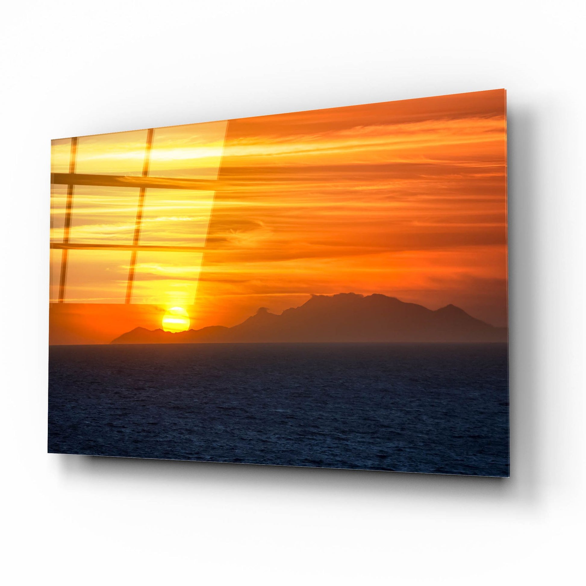 Epic Art 'Sunset Over The Caribbean' by Jonathan Ross, Acrylic Glass Wall Art,16x12