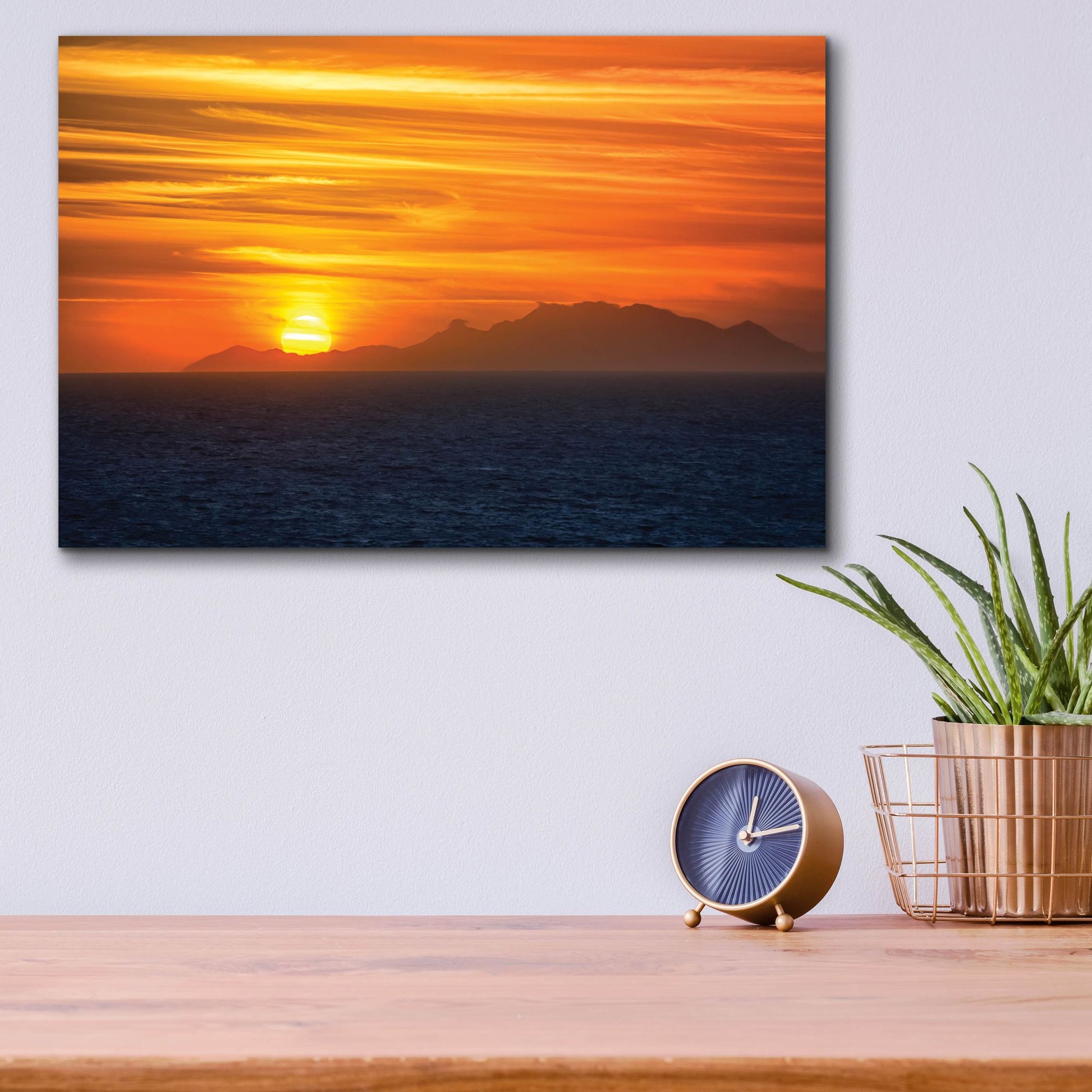 Epic Art 'Sunset Over The Caribbean' by Jonathan Ross, Acrylic Glass Wall Art,16x12