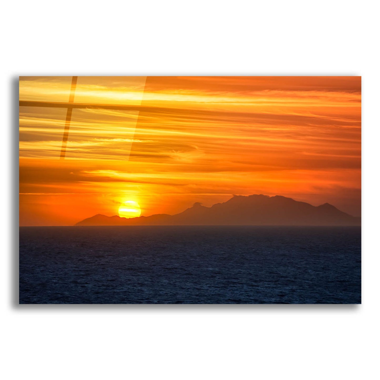 Epic Art 'Sunset Over The Caribbean' by Jonathan Ross, Acrylic Glass Wall Art,16x12