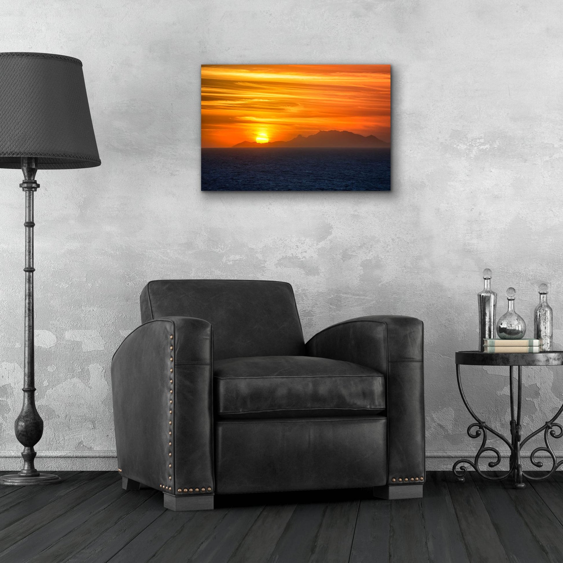 Epic Art 'Sunset Over The Caribbean' by Jonathan Ross, Acrylic Glass Wall Art,24x16