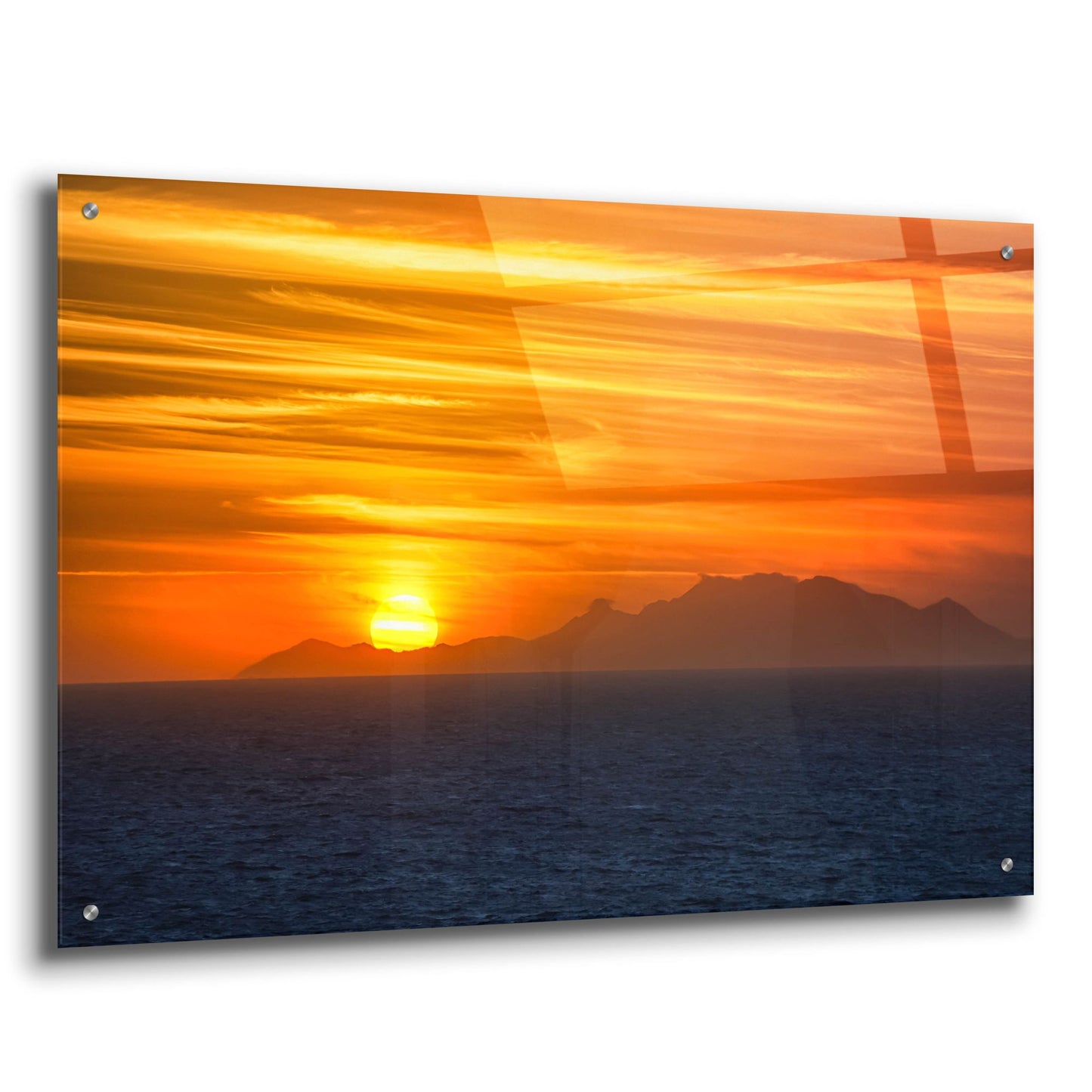 Epic Art 'Sunset Over The Caribbean' by Jonathan Ross, Acrylic Glass Wall Art,36x24