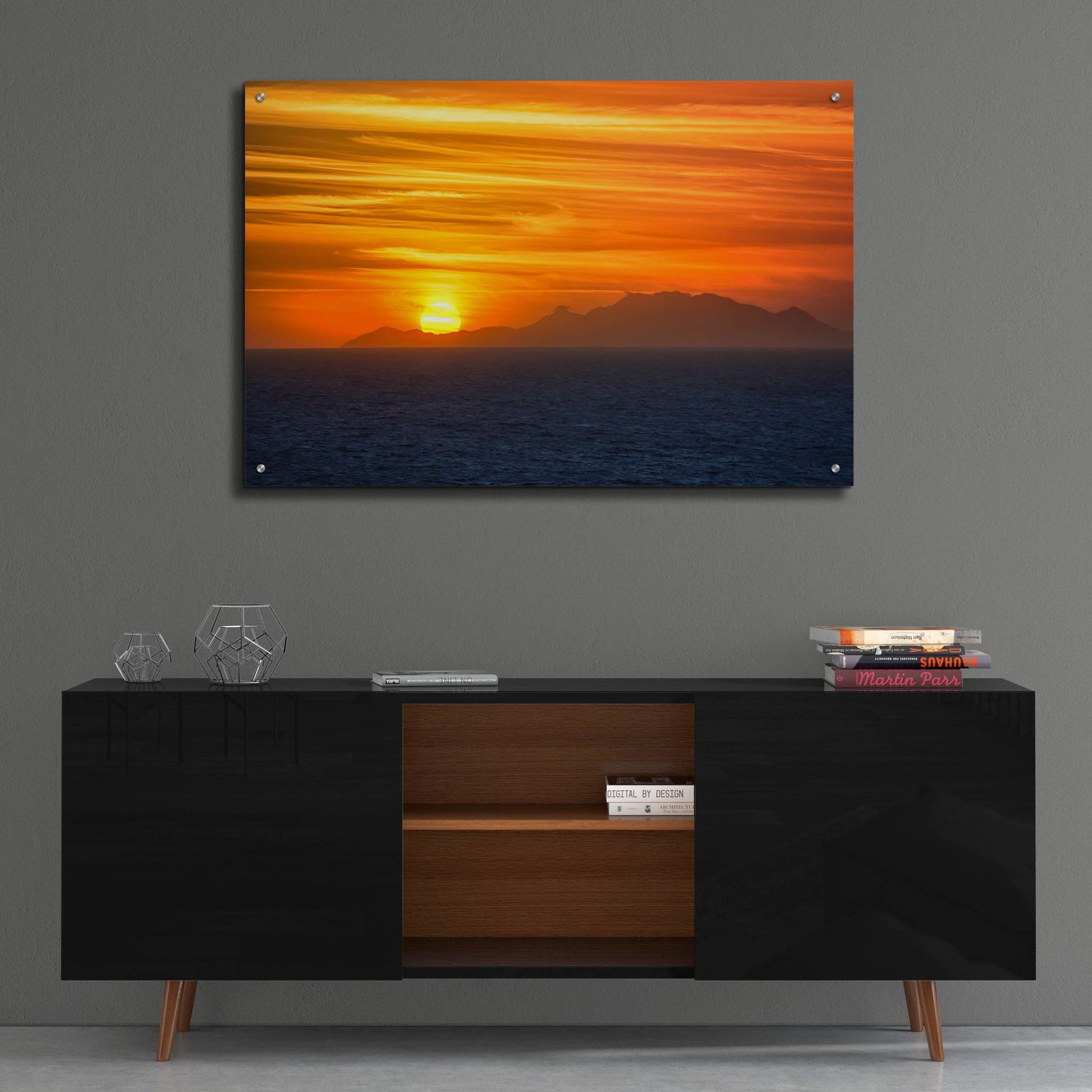 Epic Art 'Sunset Over The Caribbean' by Jonathan Ross, Acrylic Glass Wall Art,36x24