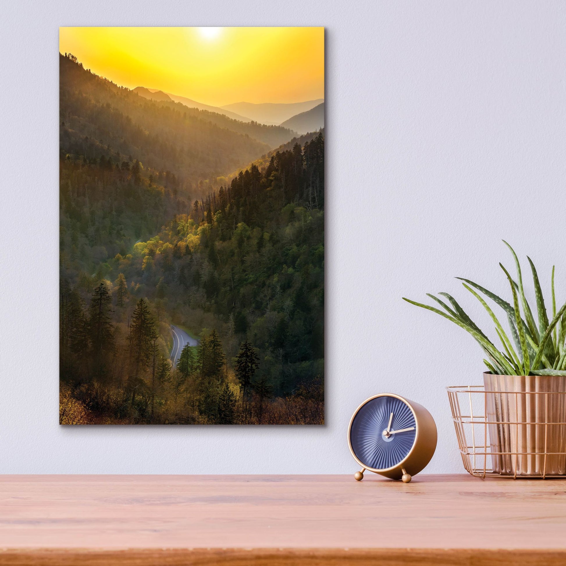 Epic Art 'Sunset Valley In The Smokies' by Jonathan Ross, Acrylic Glass Wall Art,12x16