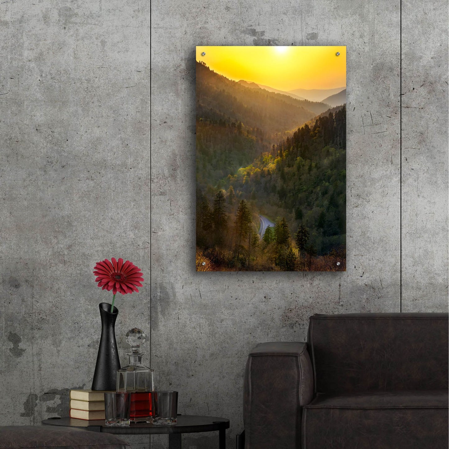 Epic Art 'Sunset Valley In The Smokies' by Jonathan Ross, Acrylic Glass Wall Art,24x36