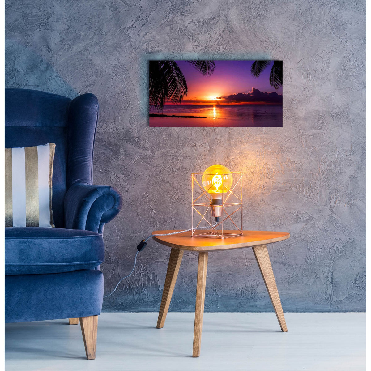 Epic Art 'Tahiti Sunset' by Jonathan Ross, Acrylic Glass Wall Art,24x12