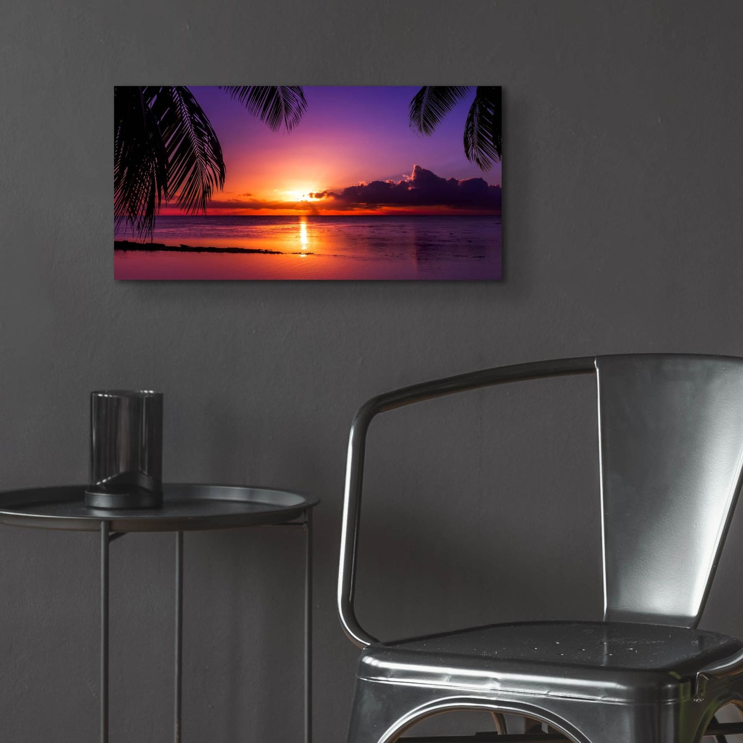 Epic Art 'Tahiti Sunset' by Jonathan Ross, Acrylic Glass Wall Art,24x12