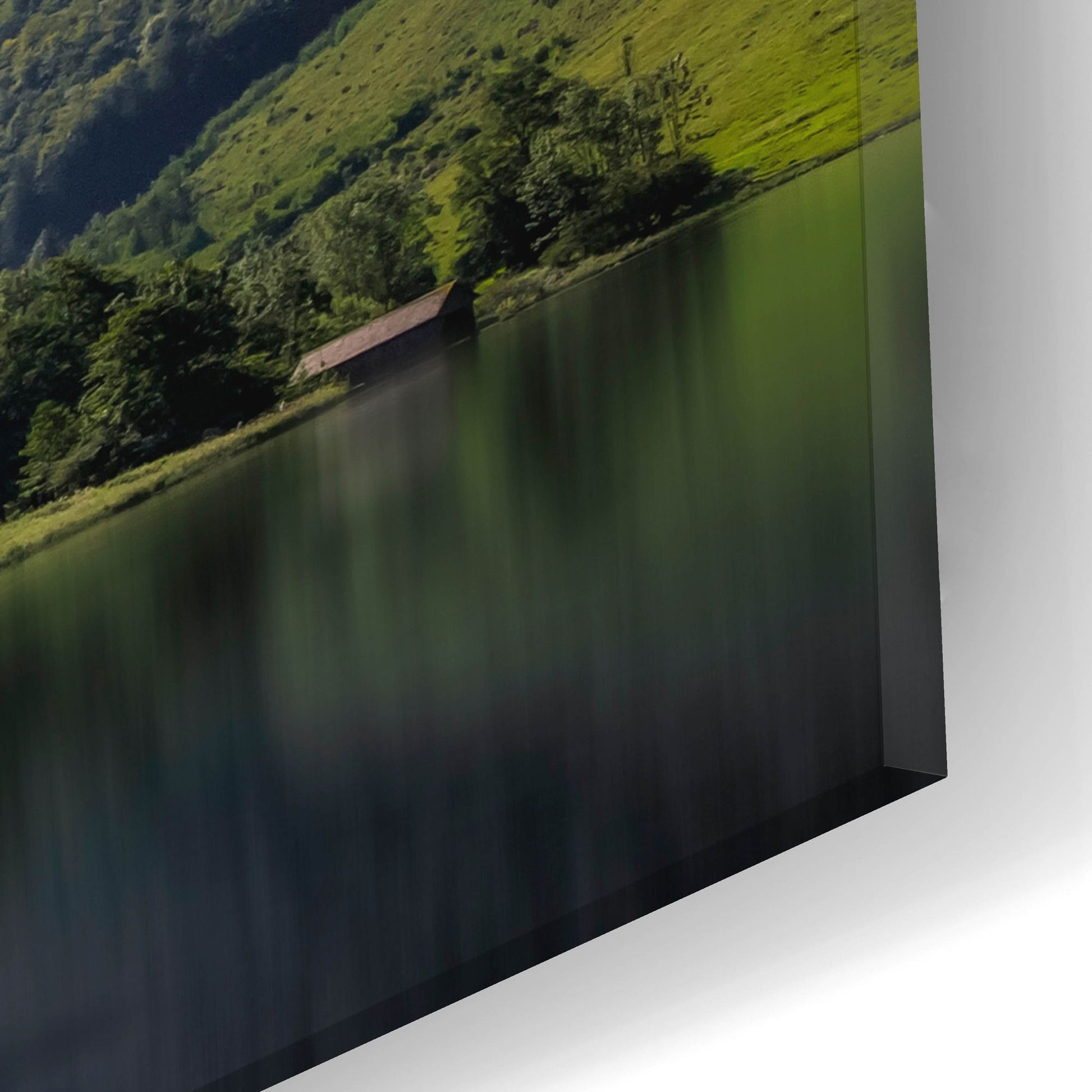 Epic Art 'Tranquil Alpine Lake' by Jonathan Ross, Acrylic Glass Wall Art,24x12