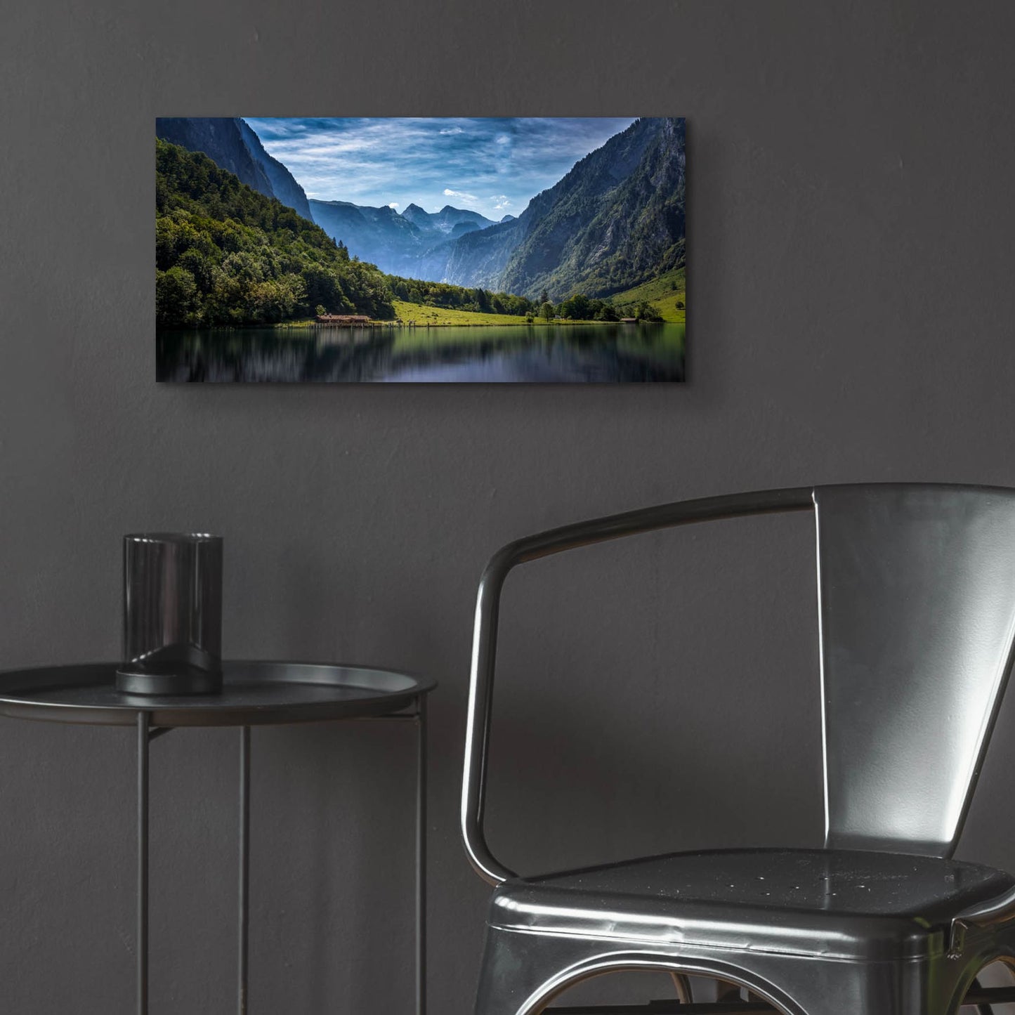 Epic Art 'Tranquil Alpine Lake' by Jonathan Ross, Acrylic Glass Wall Art,24x12