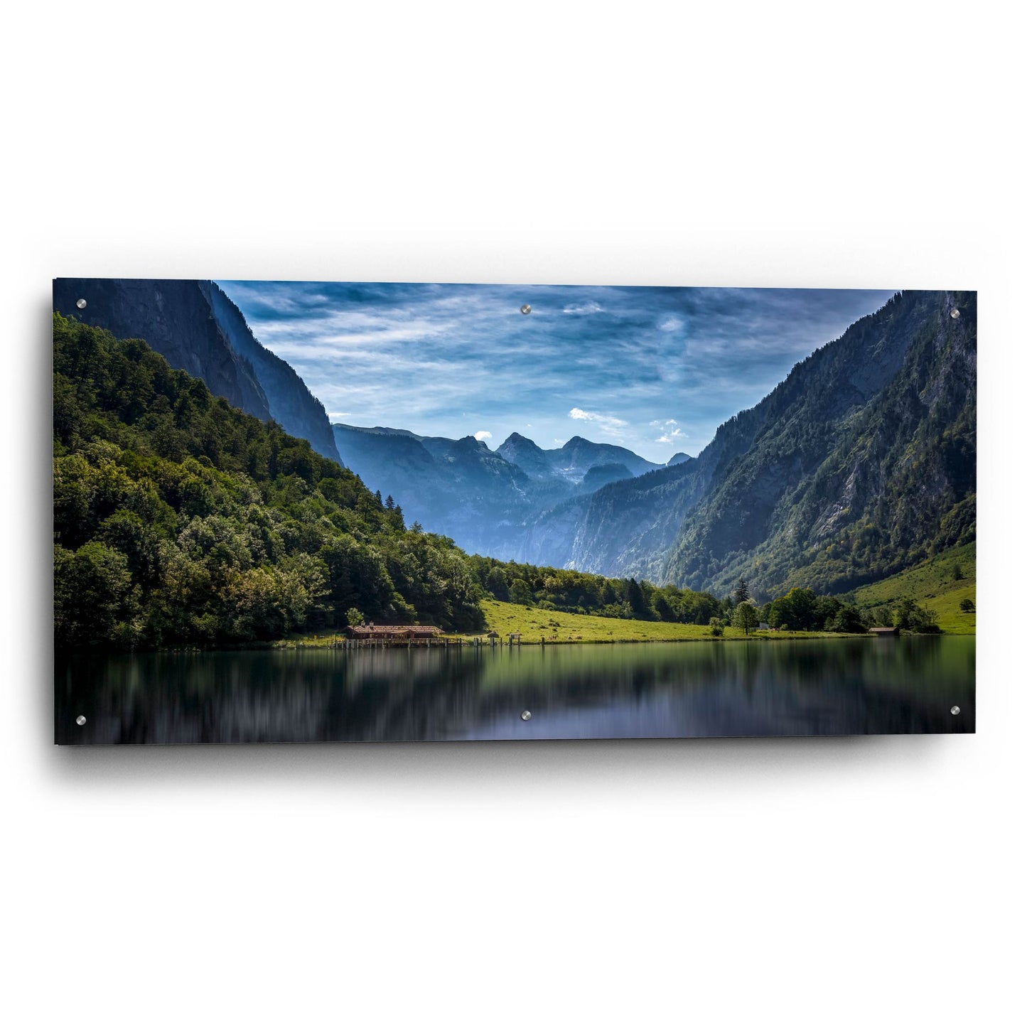 Epic Art 'Tranquil Alpine Lake' by Jonathan Ross, Acrylic Glass Wall Art,48x24